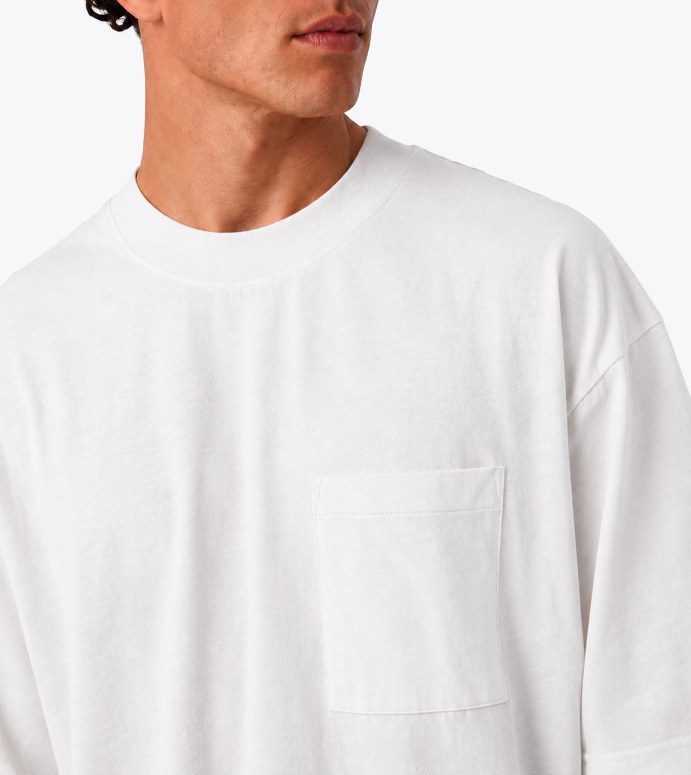 Cropped Slub Flow Tee Vintage White