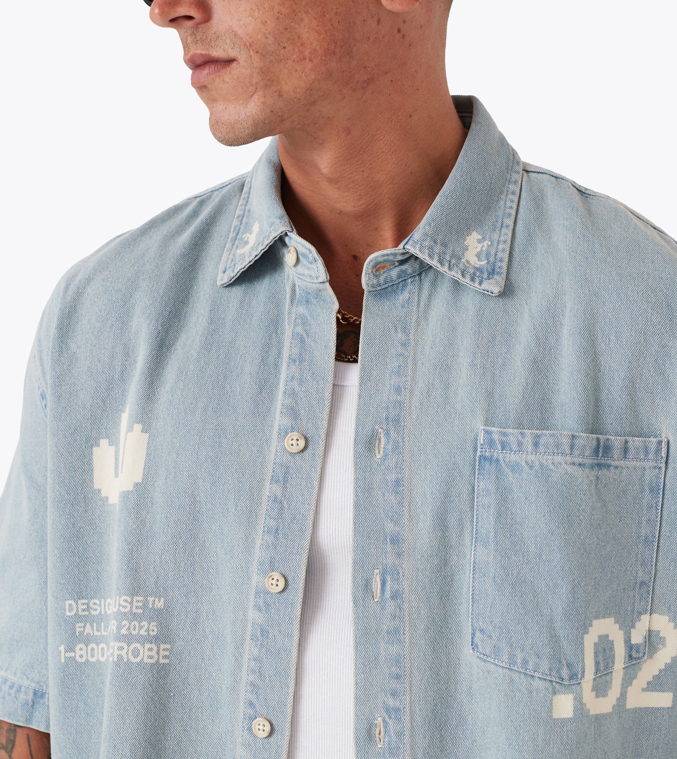 Design House Denim SS Shirt LT Blue