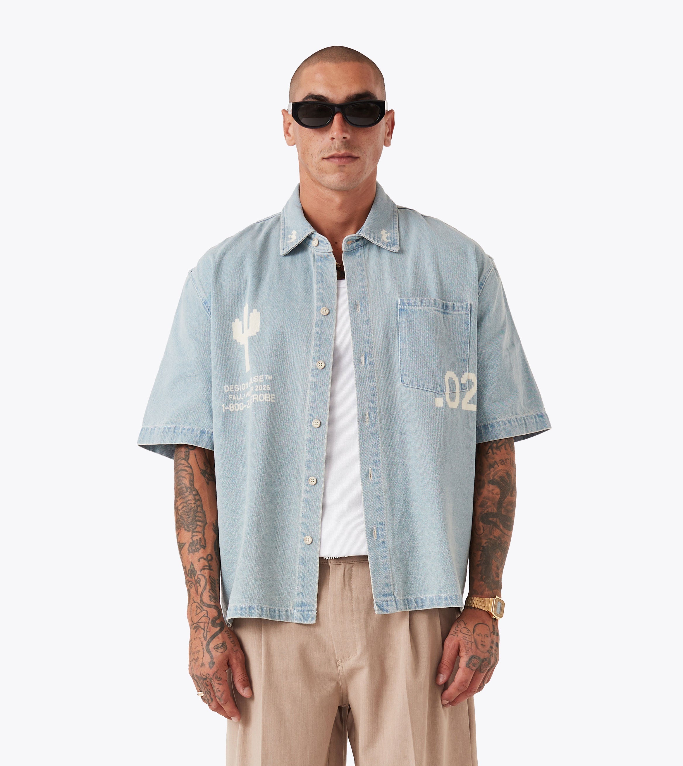 Design House Denim SS Shirt LT Blue