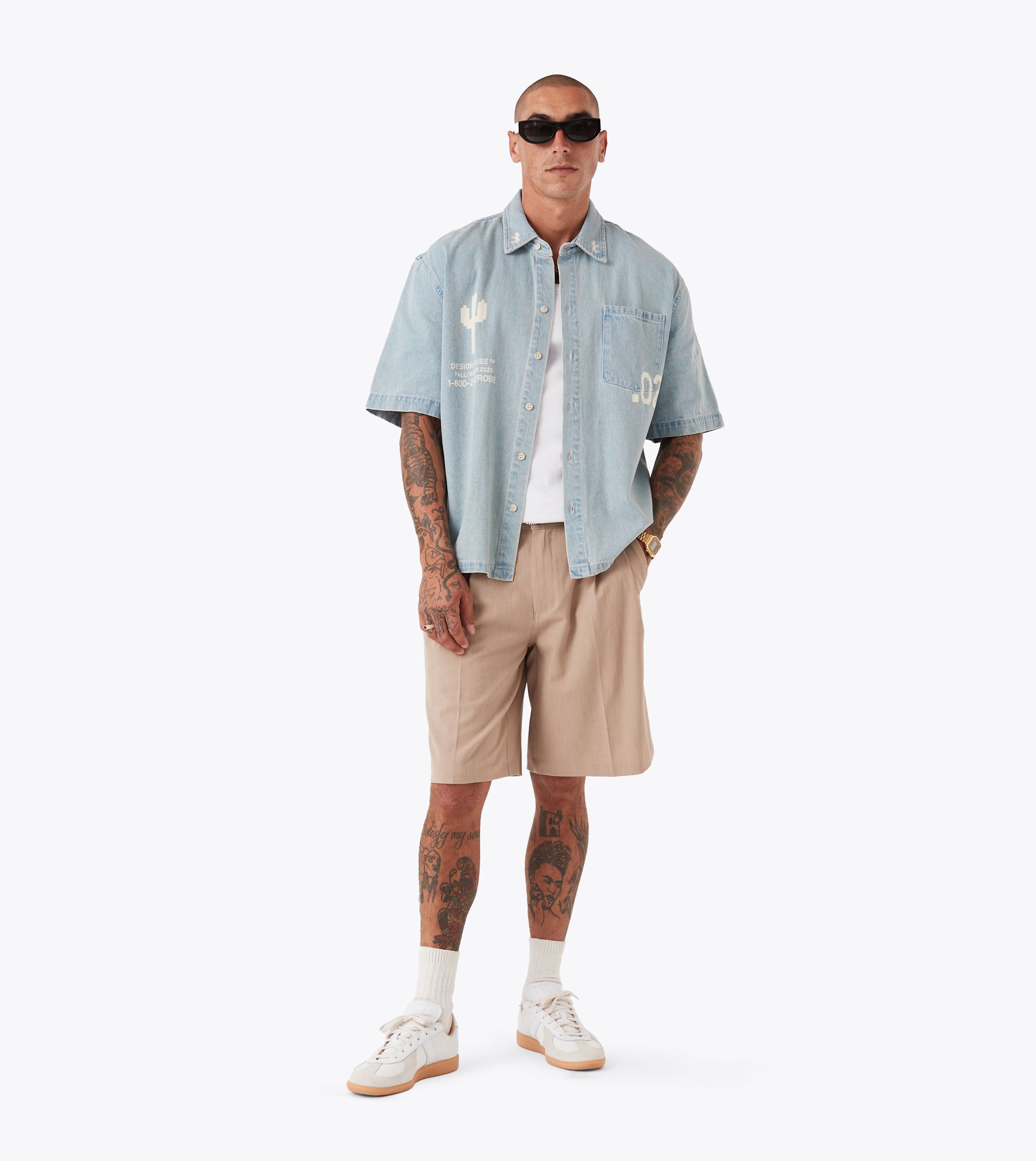 Design House Denim SS Shirt LT Blue