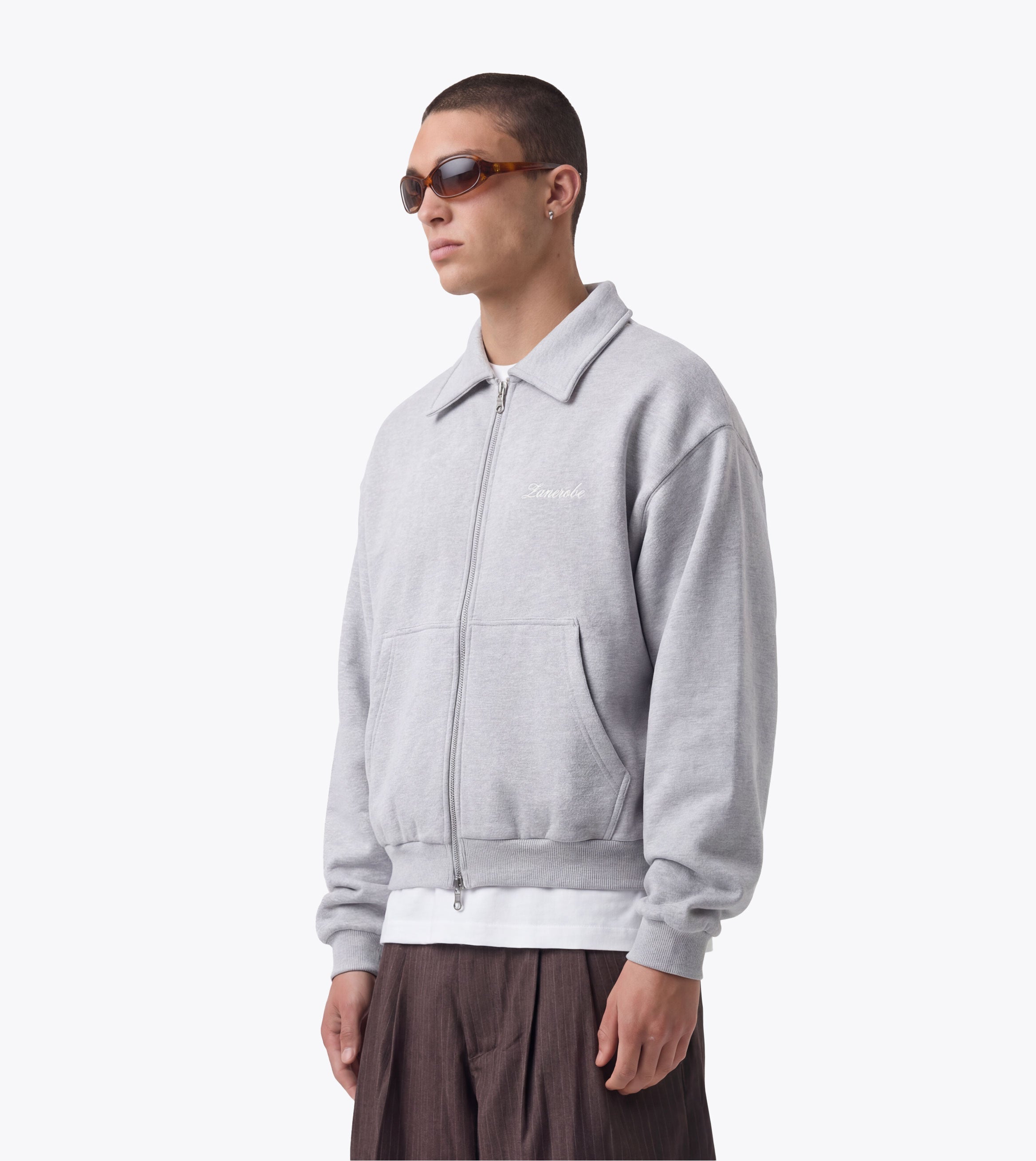 Fleece Bomber Grey Marle