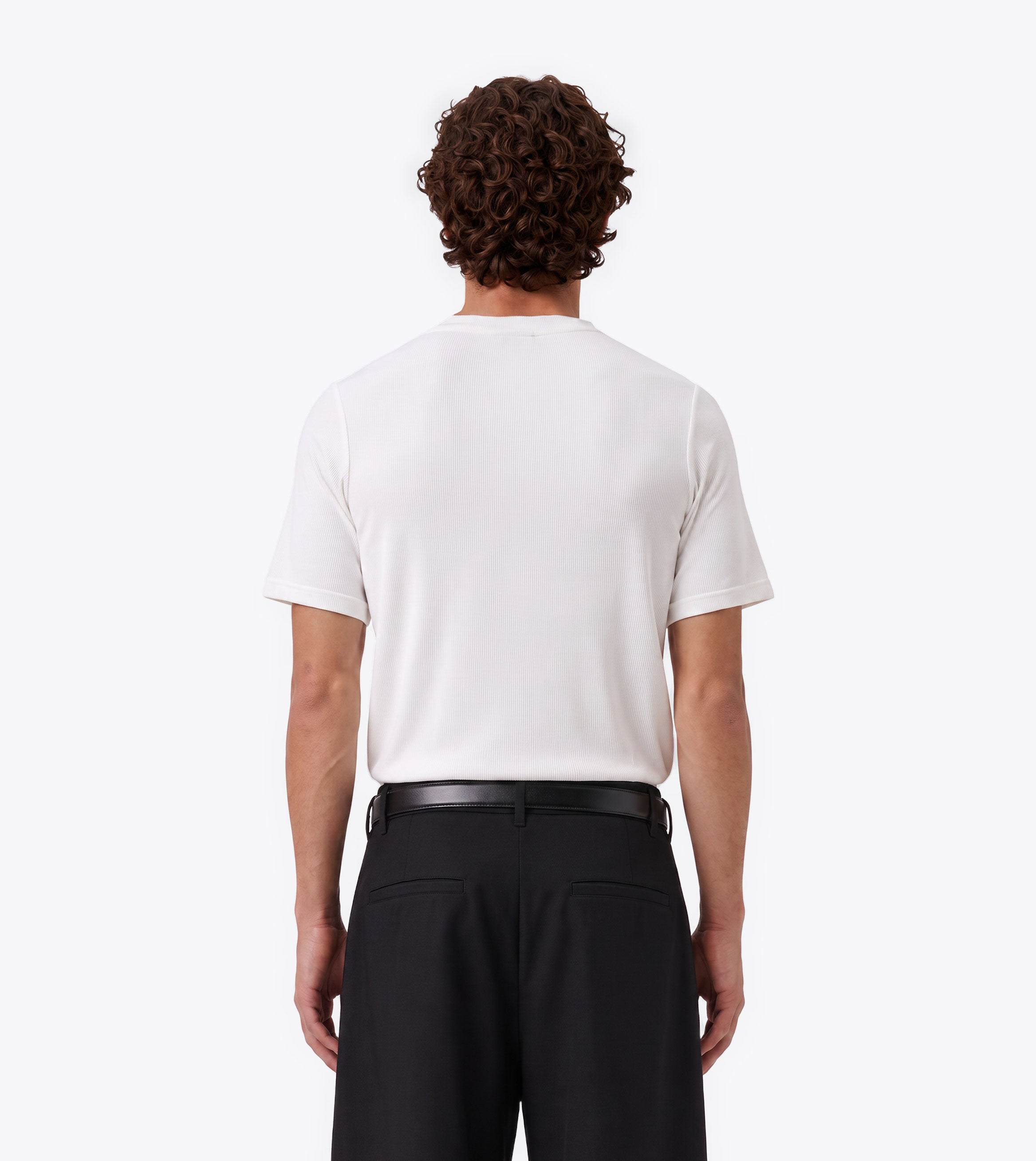 Henley Rib Baby Tee White