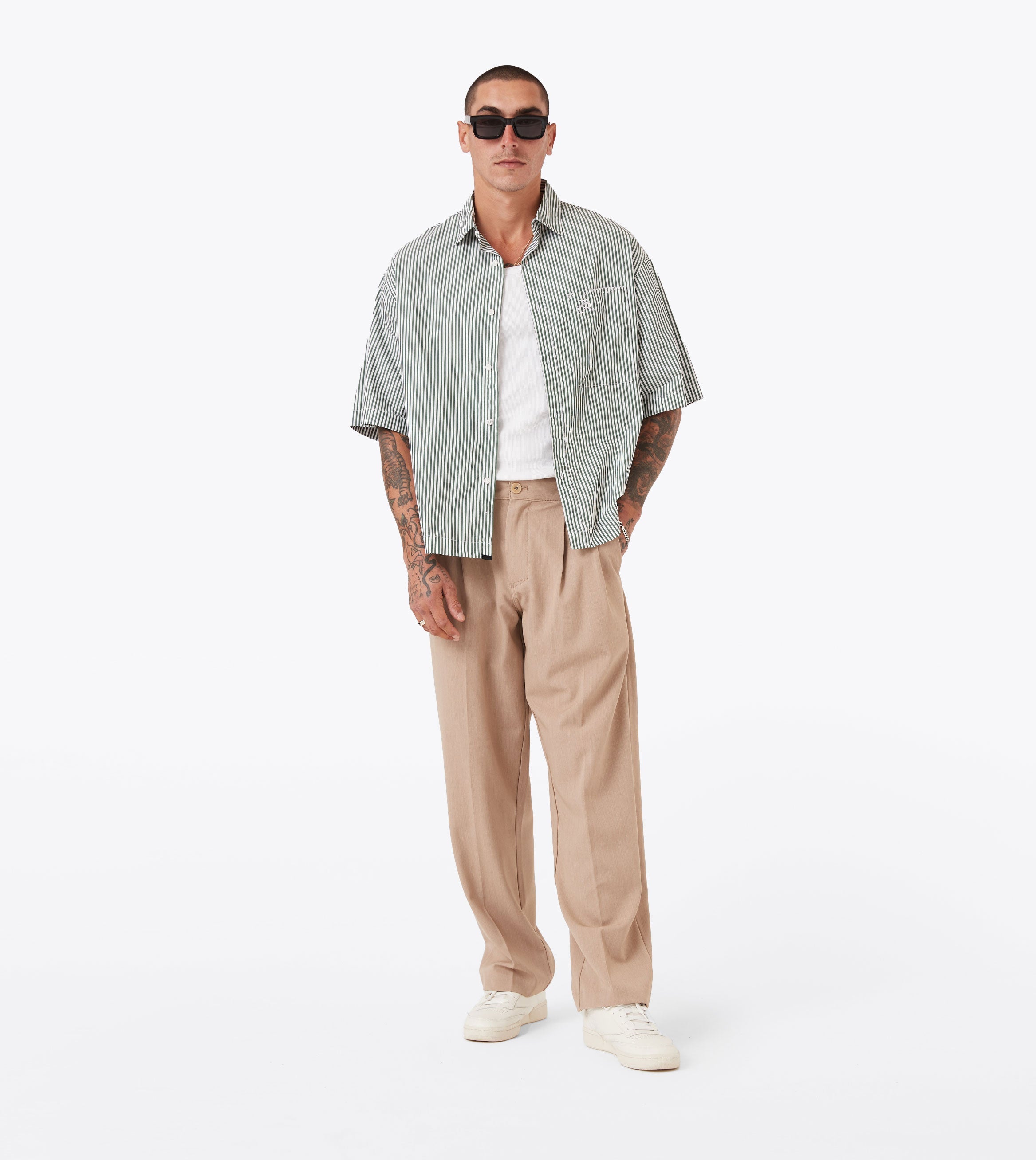 Herringbone Flow Pant Beige