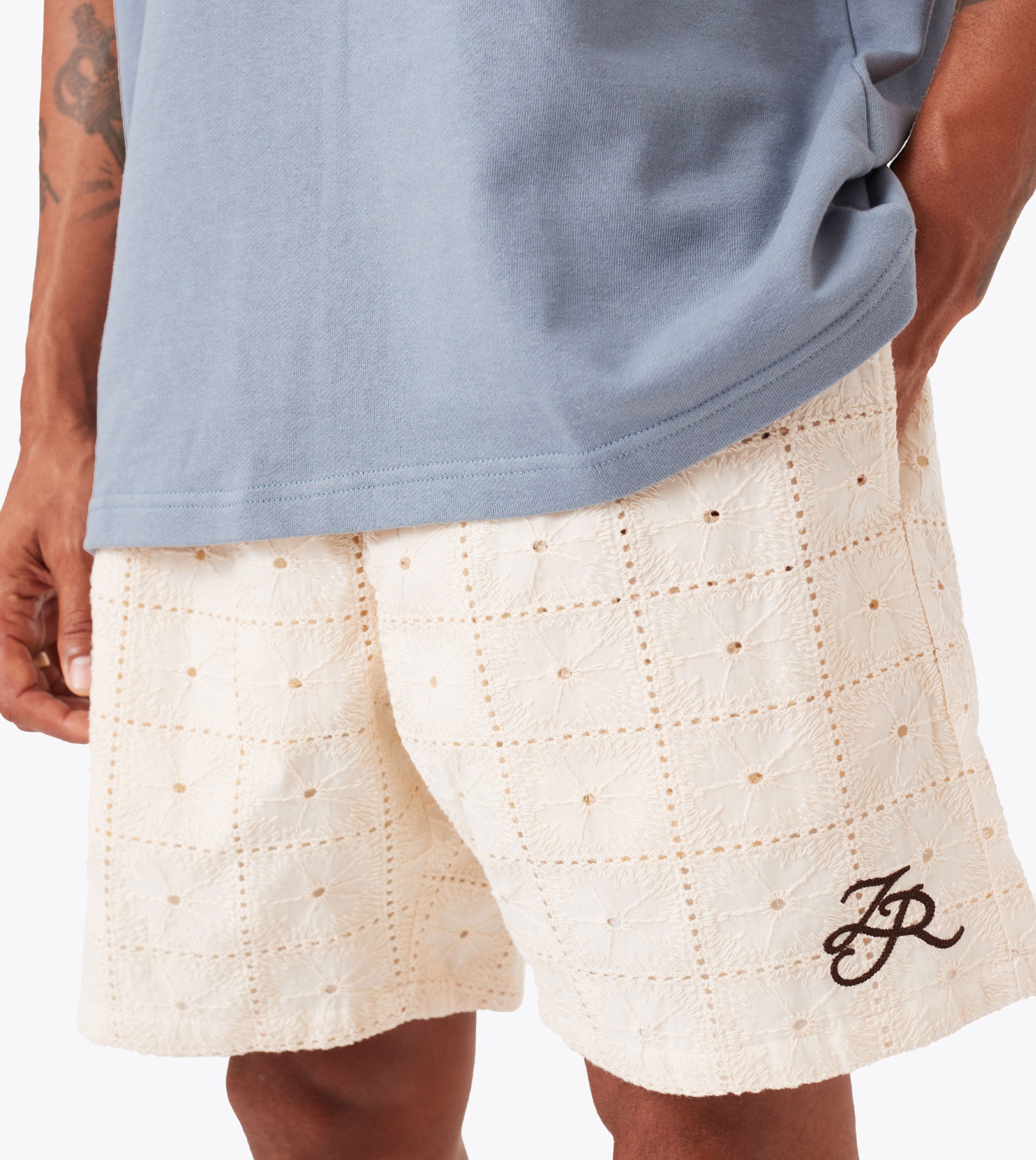 Lace Vacay Short Vintage White
