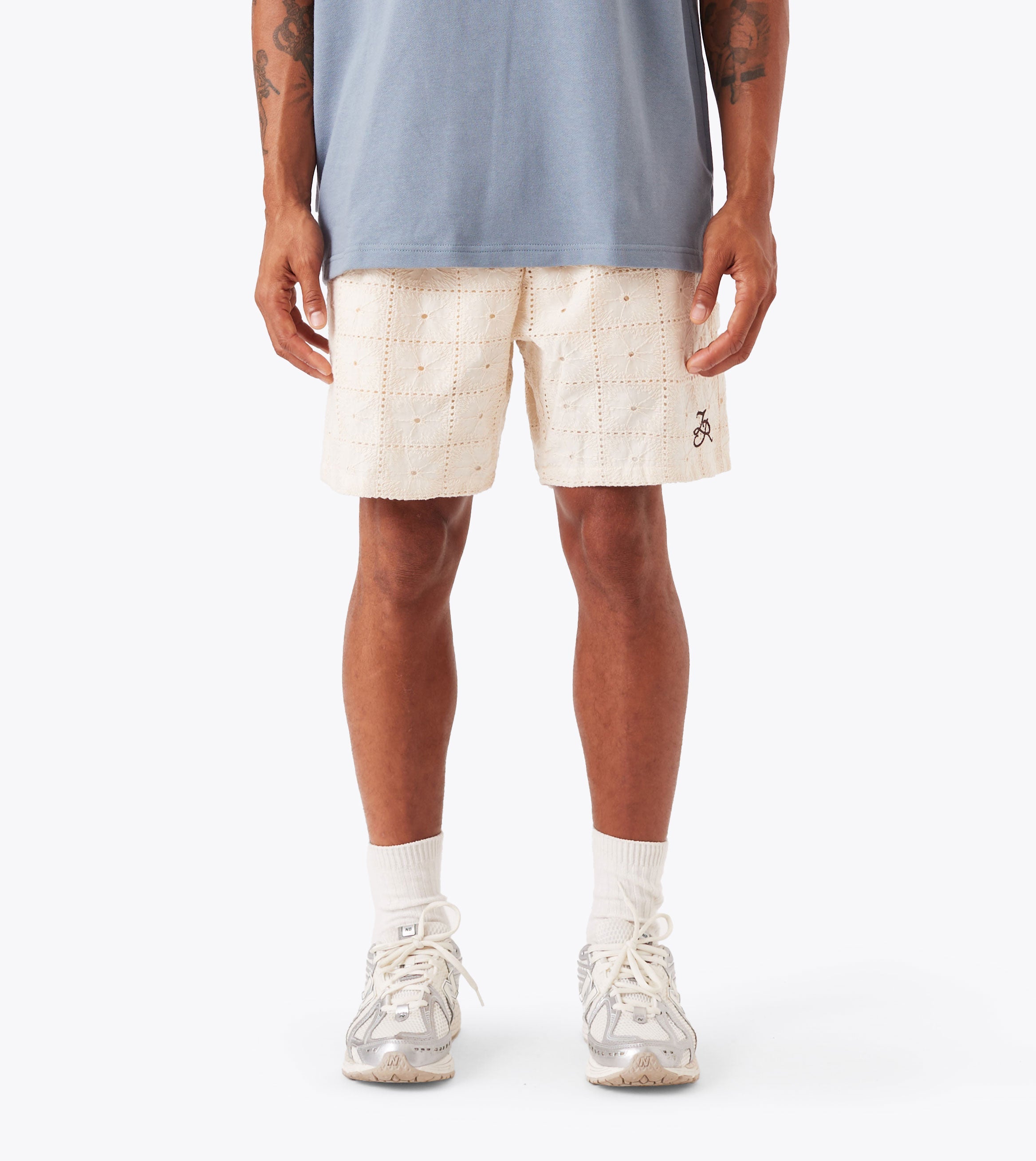 Lace Vacay Short Vintage White