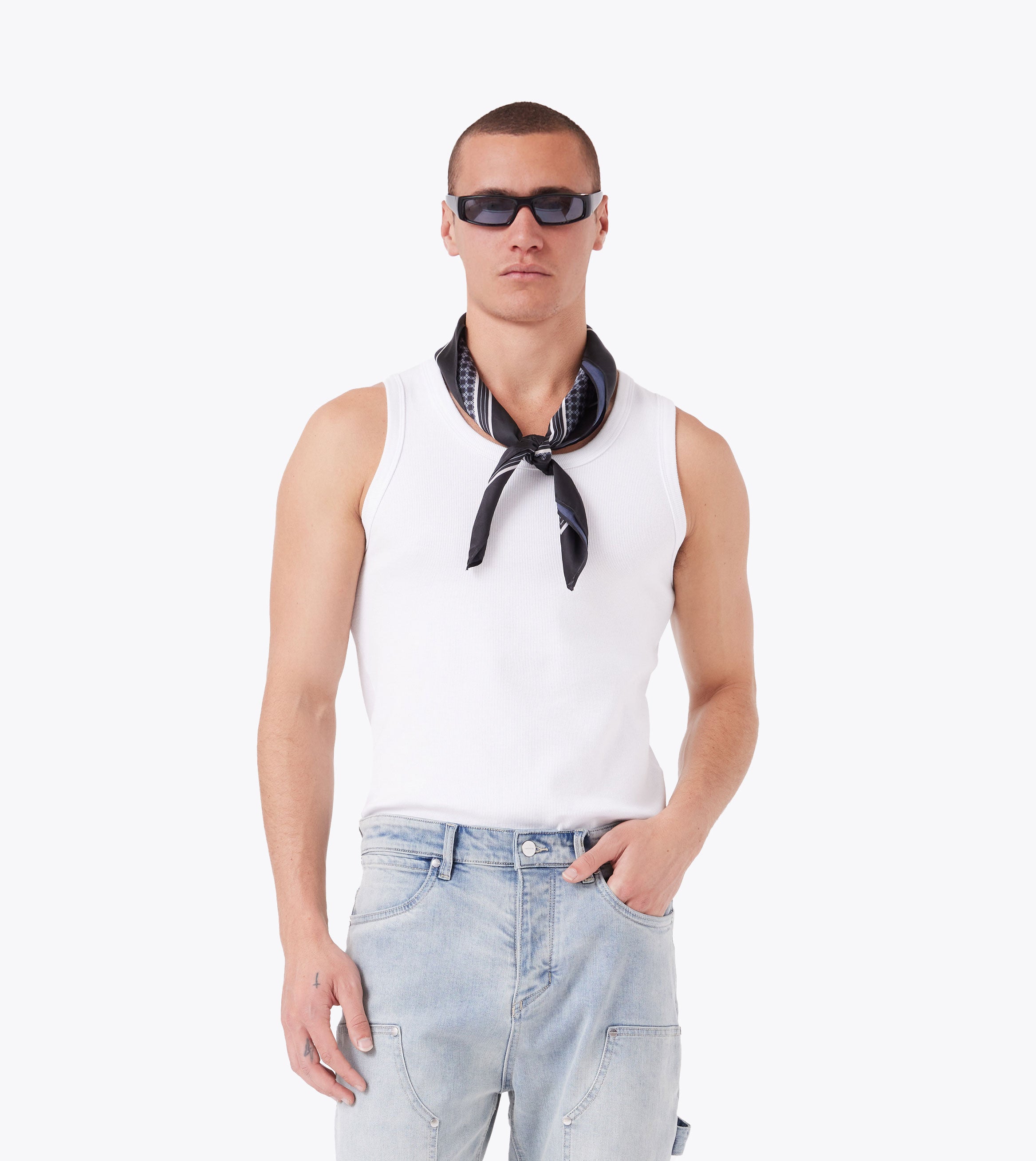 Link-Up Neck Scarf Black/White