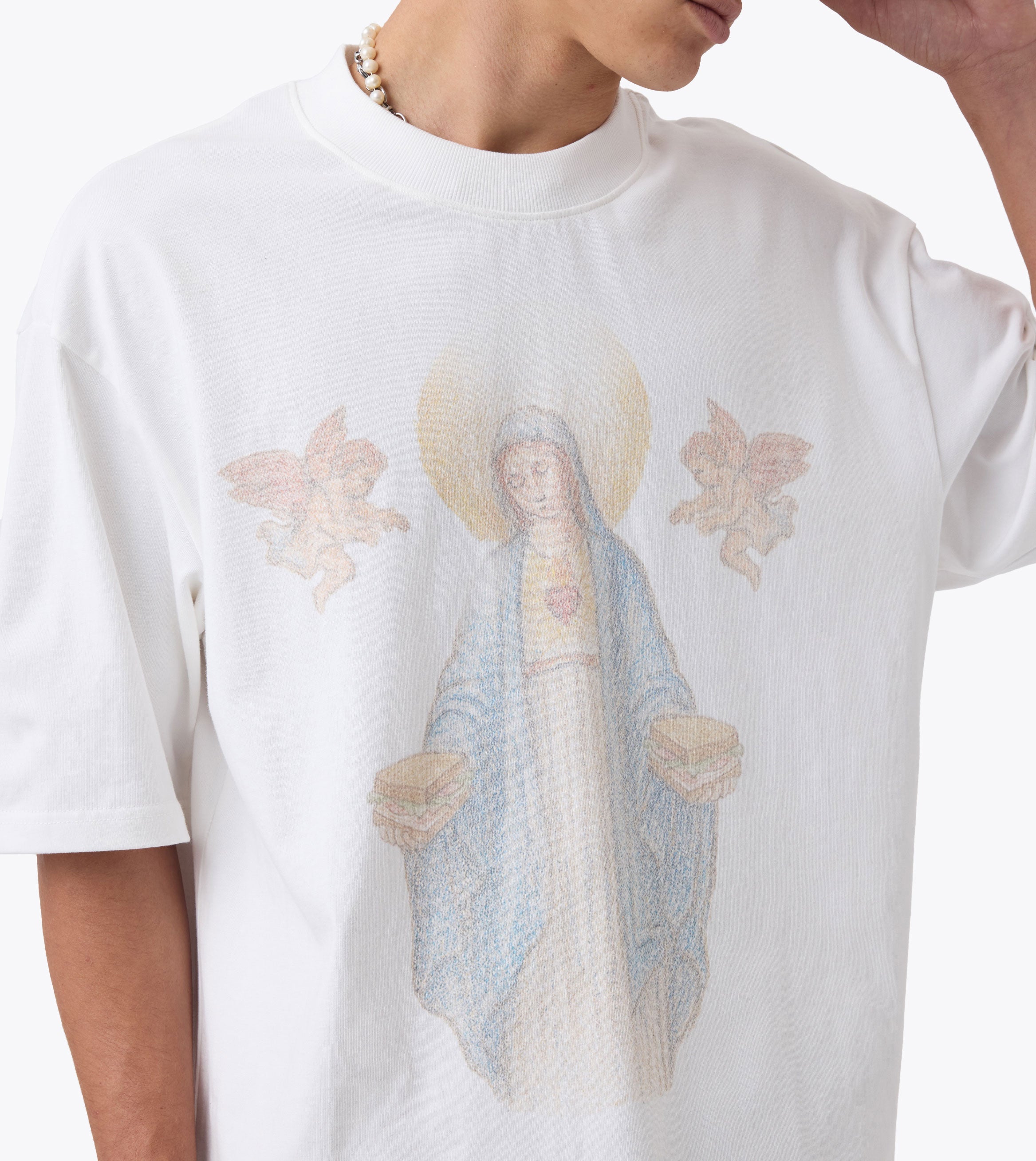 Mary Flow Crop Tee Vintage White