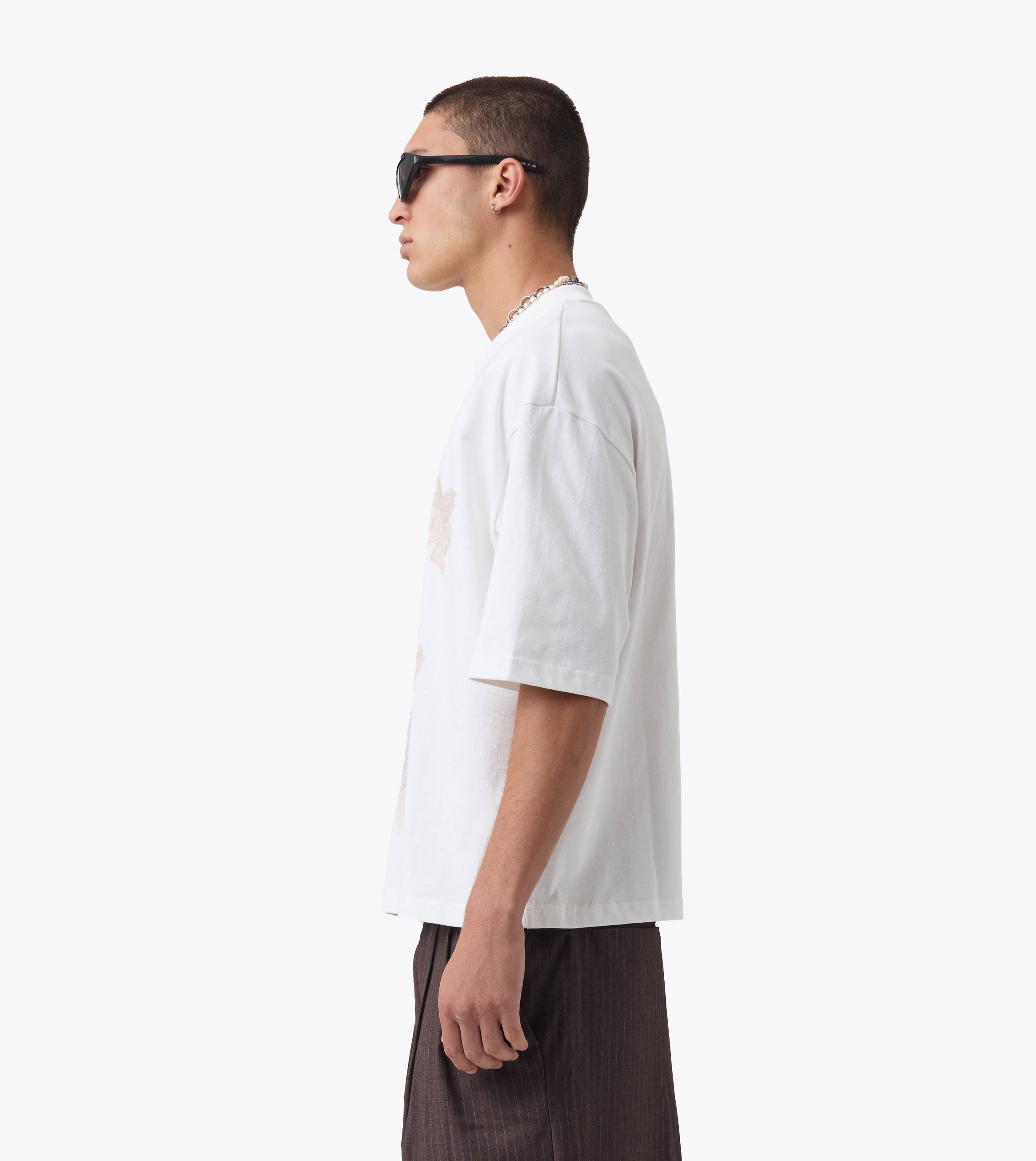 Mary Flow Crop Tee Vintage White