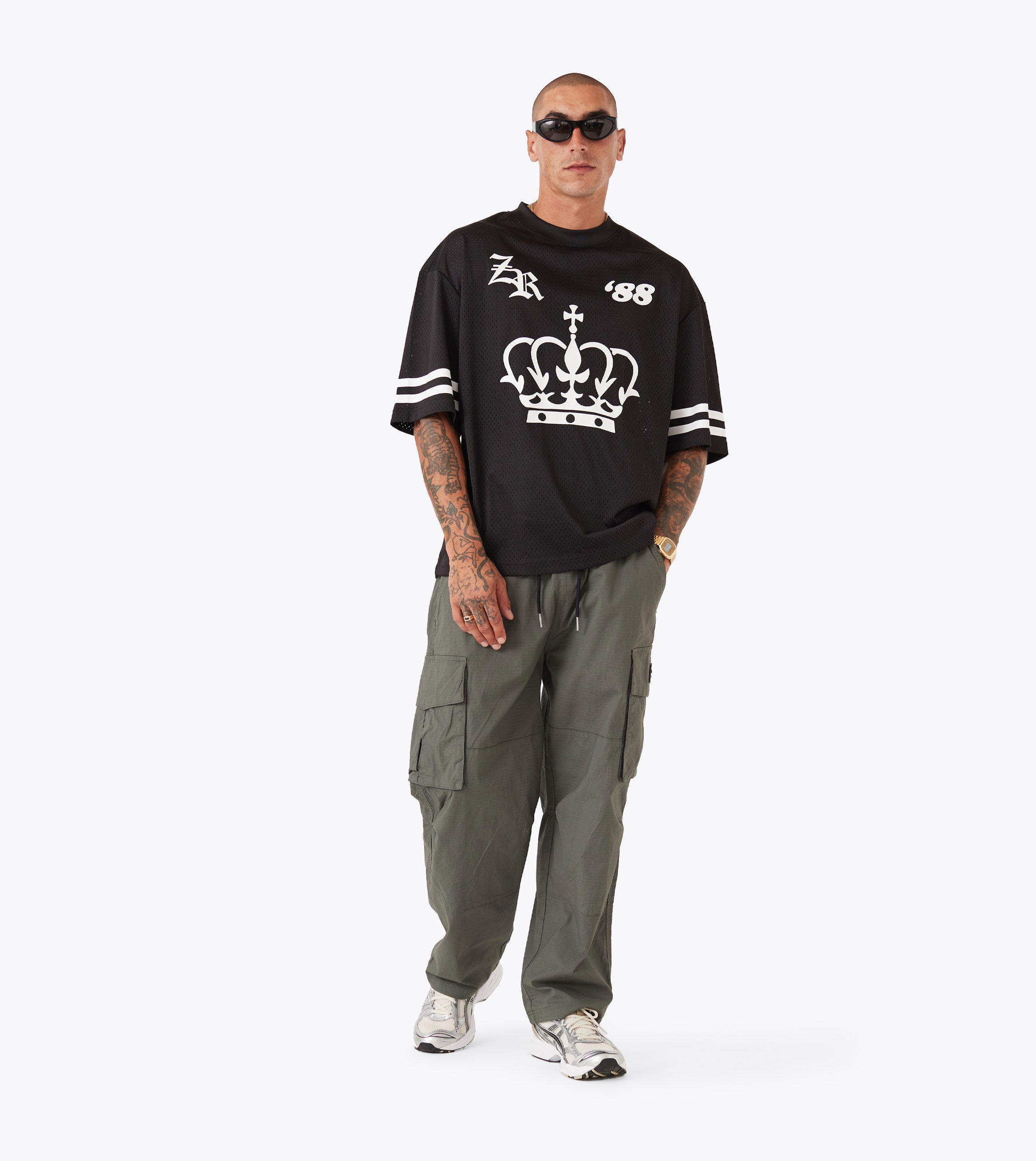 Mesh Baseball Tee Black