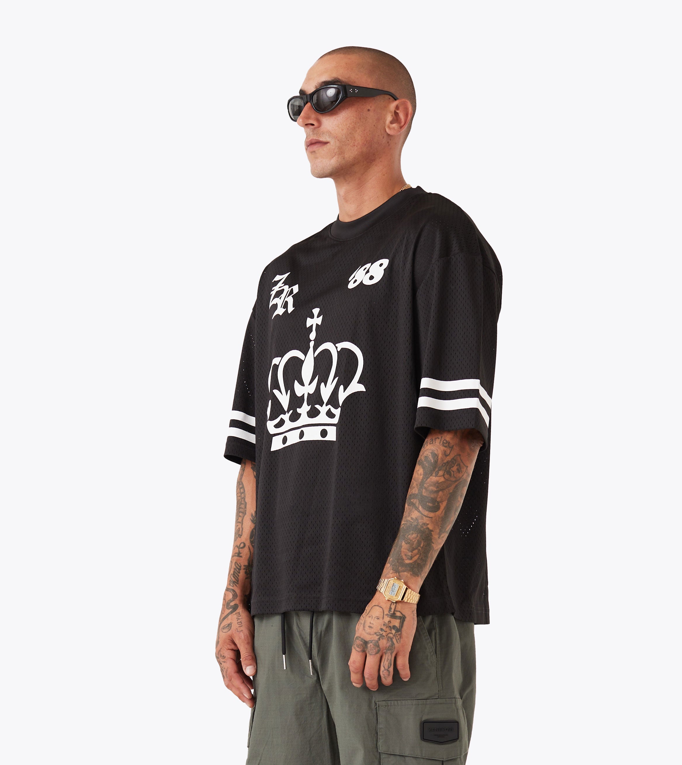 Mesh Baseball Tee Black