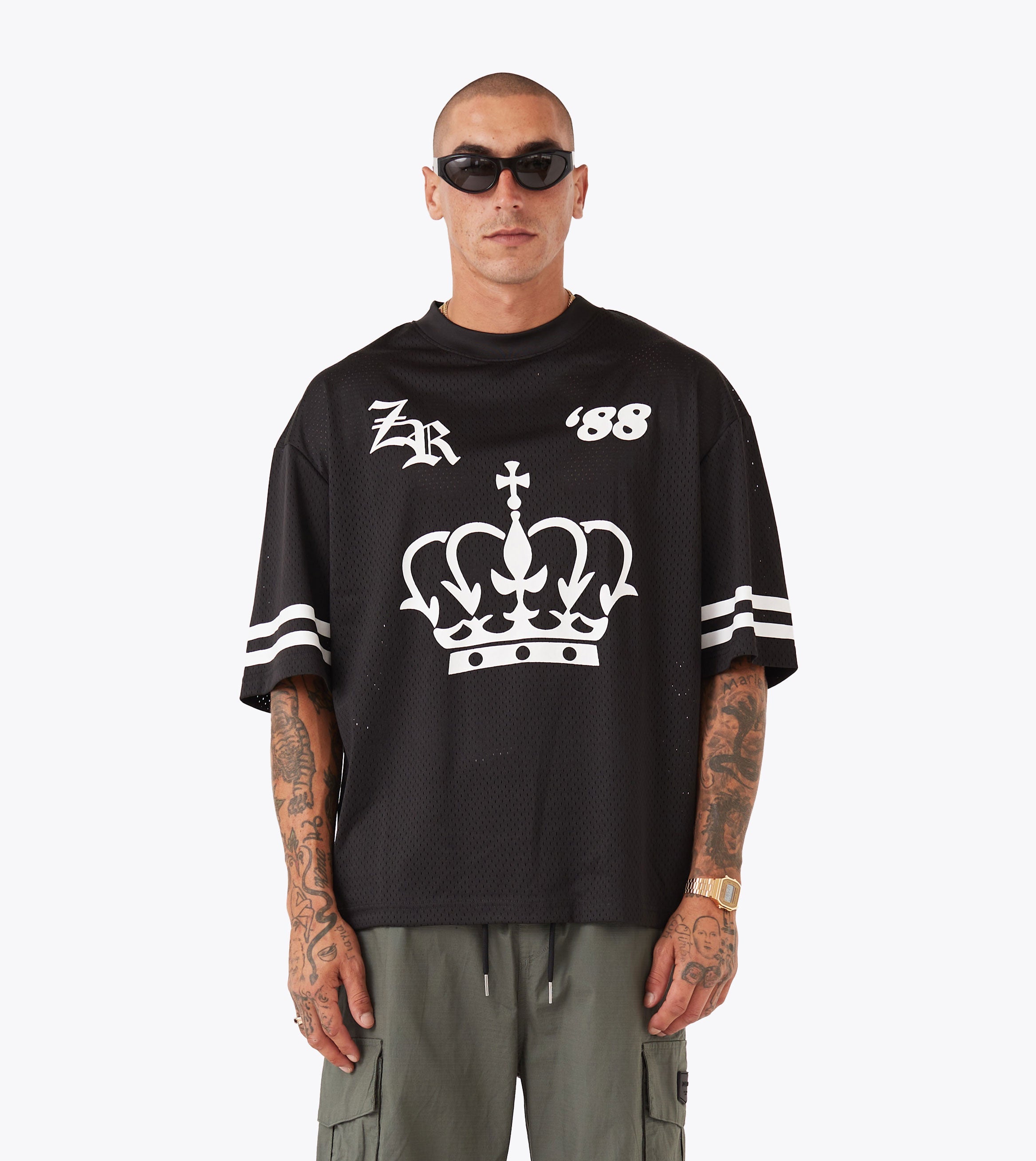 Mesh Baseball Tee Black