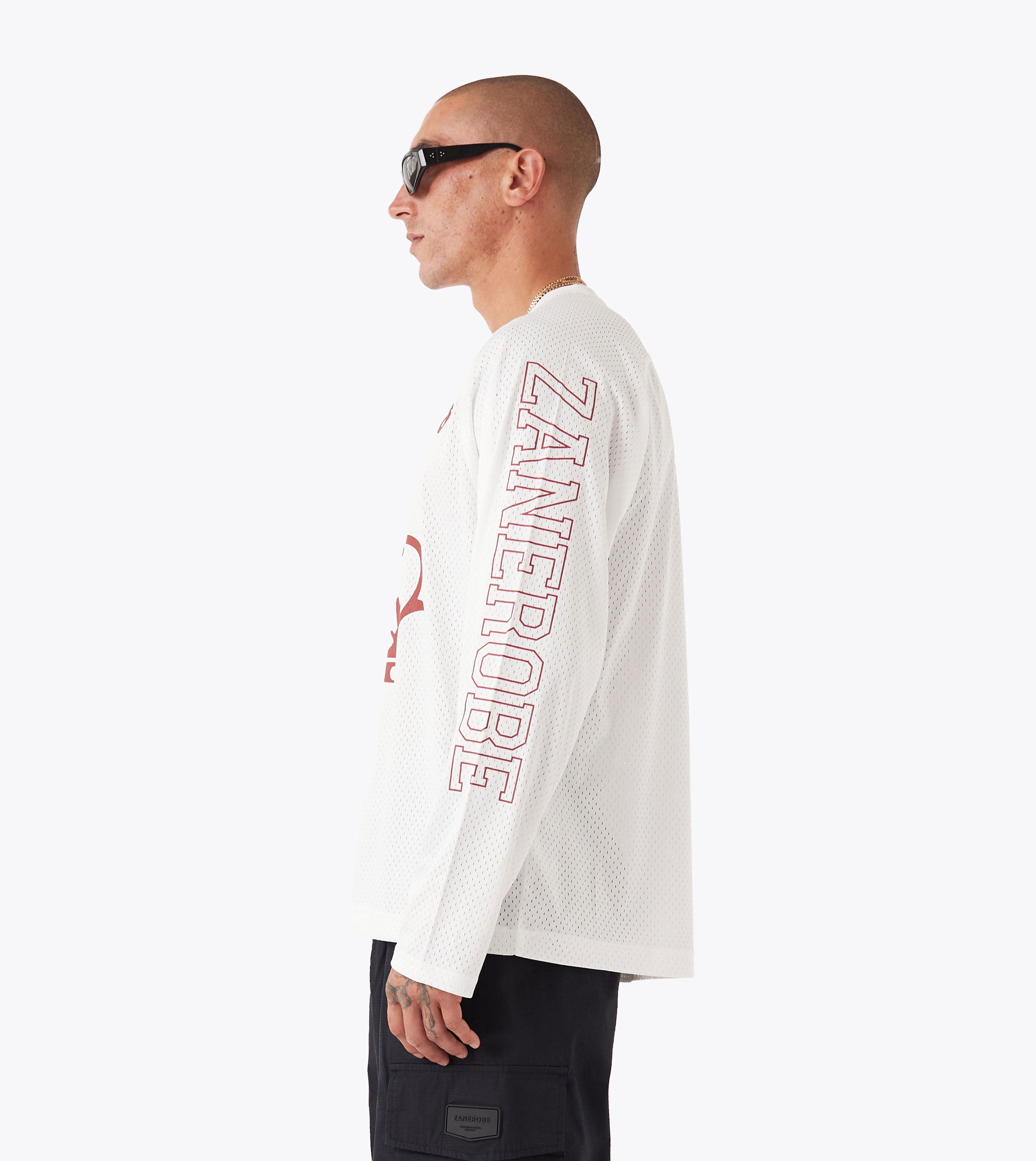 Mesh Hockey Jersey Vintage White