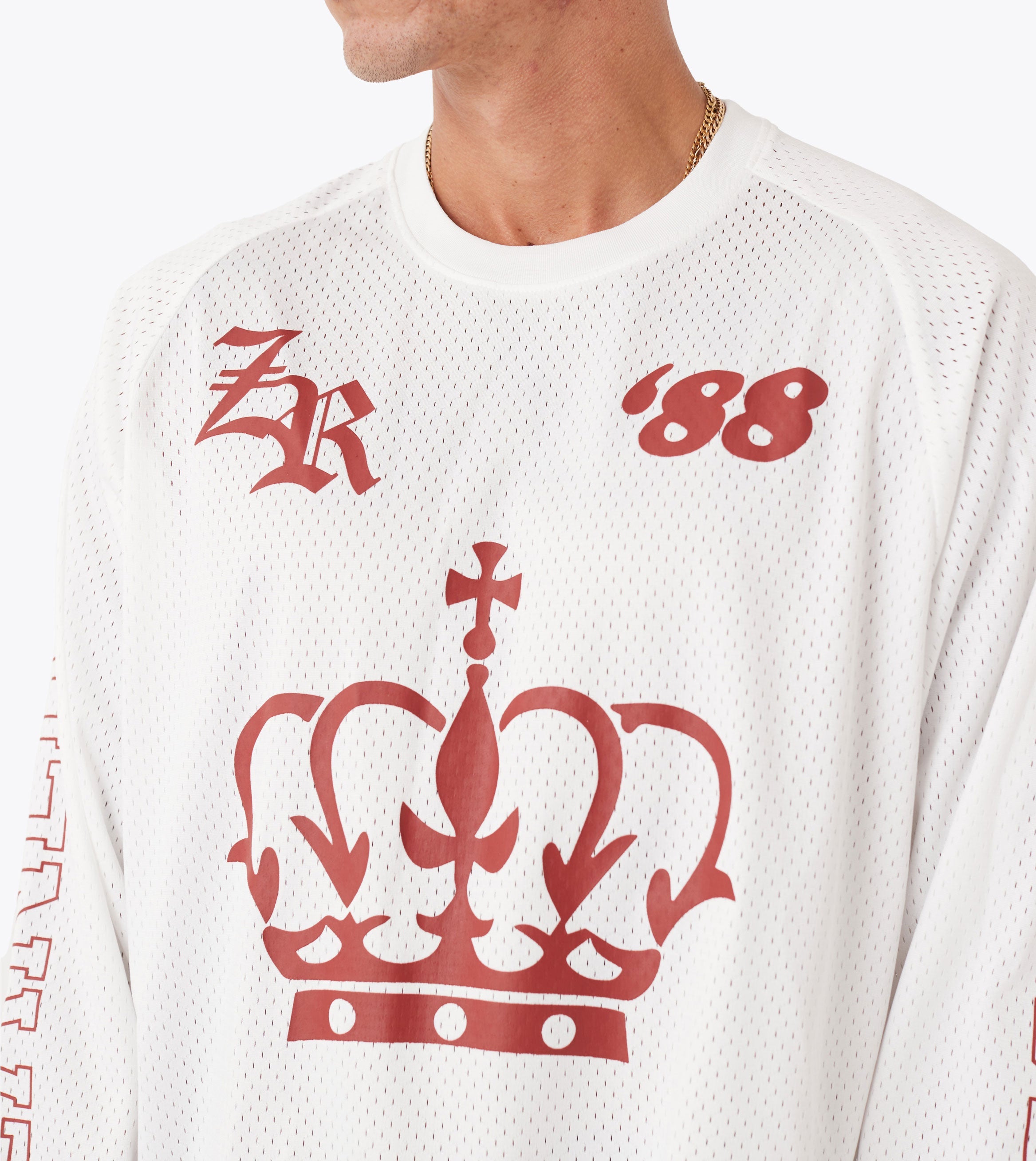 Mesh Hockey Jersey Vintage White