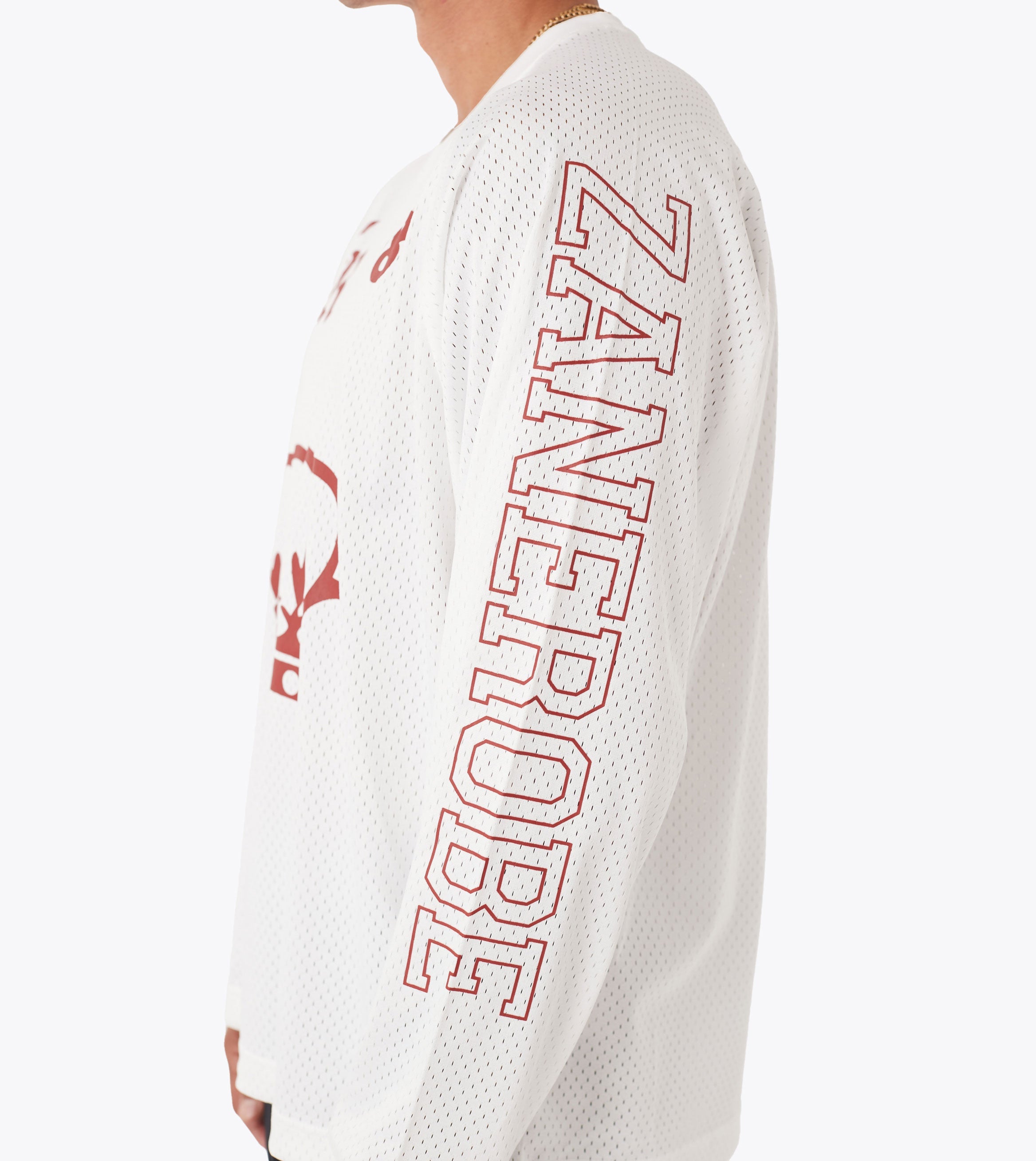 Mesh Hockey Jersey Vintage White