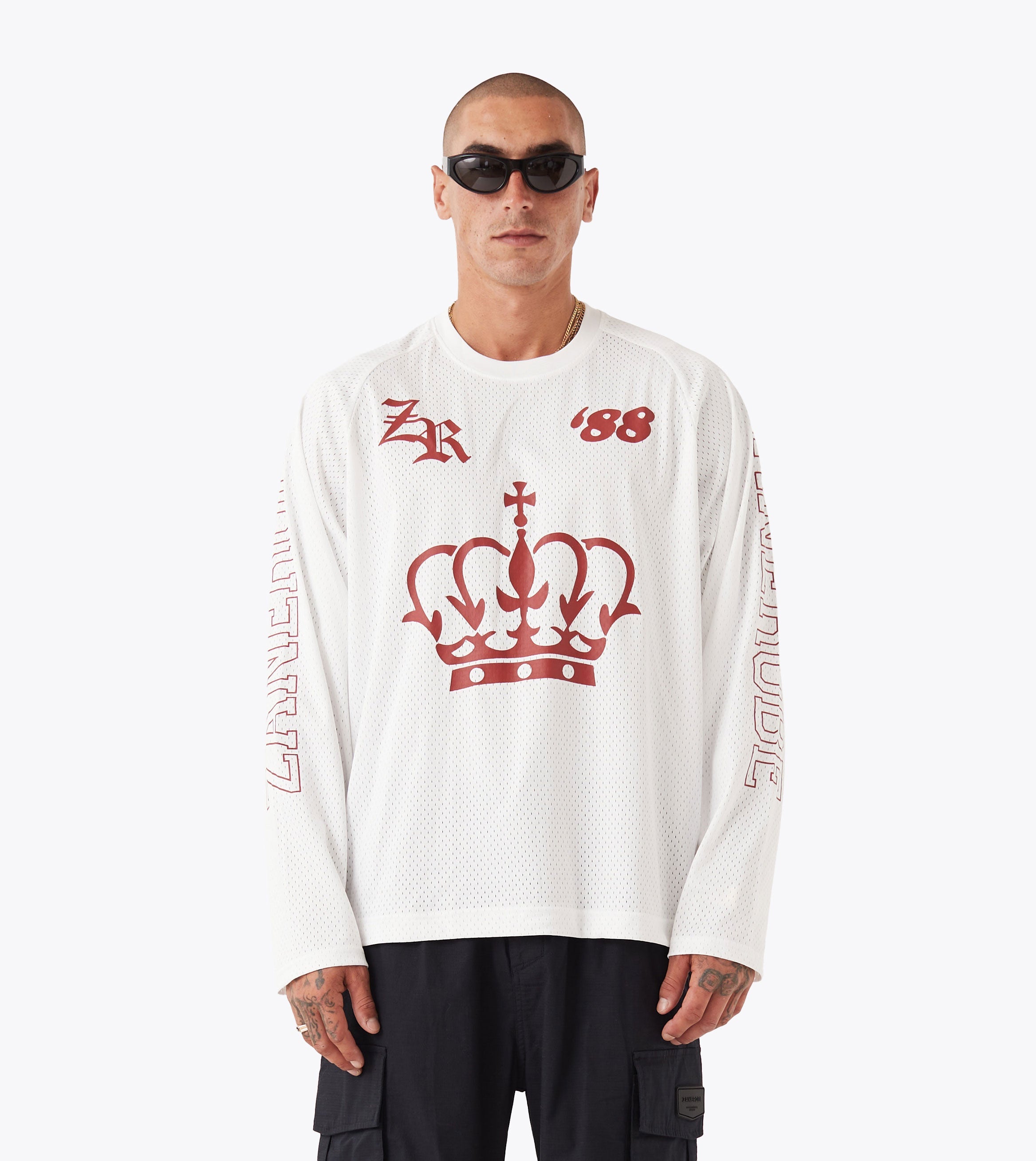 Mesh Hockey Jersey Vintage White