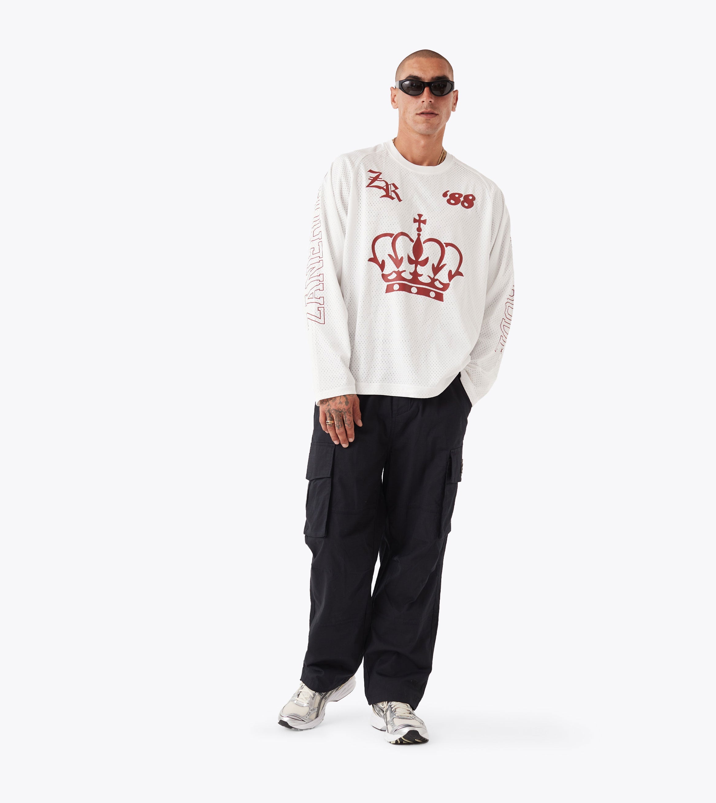 Mesh Hockey Jersey Vintage White