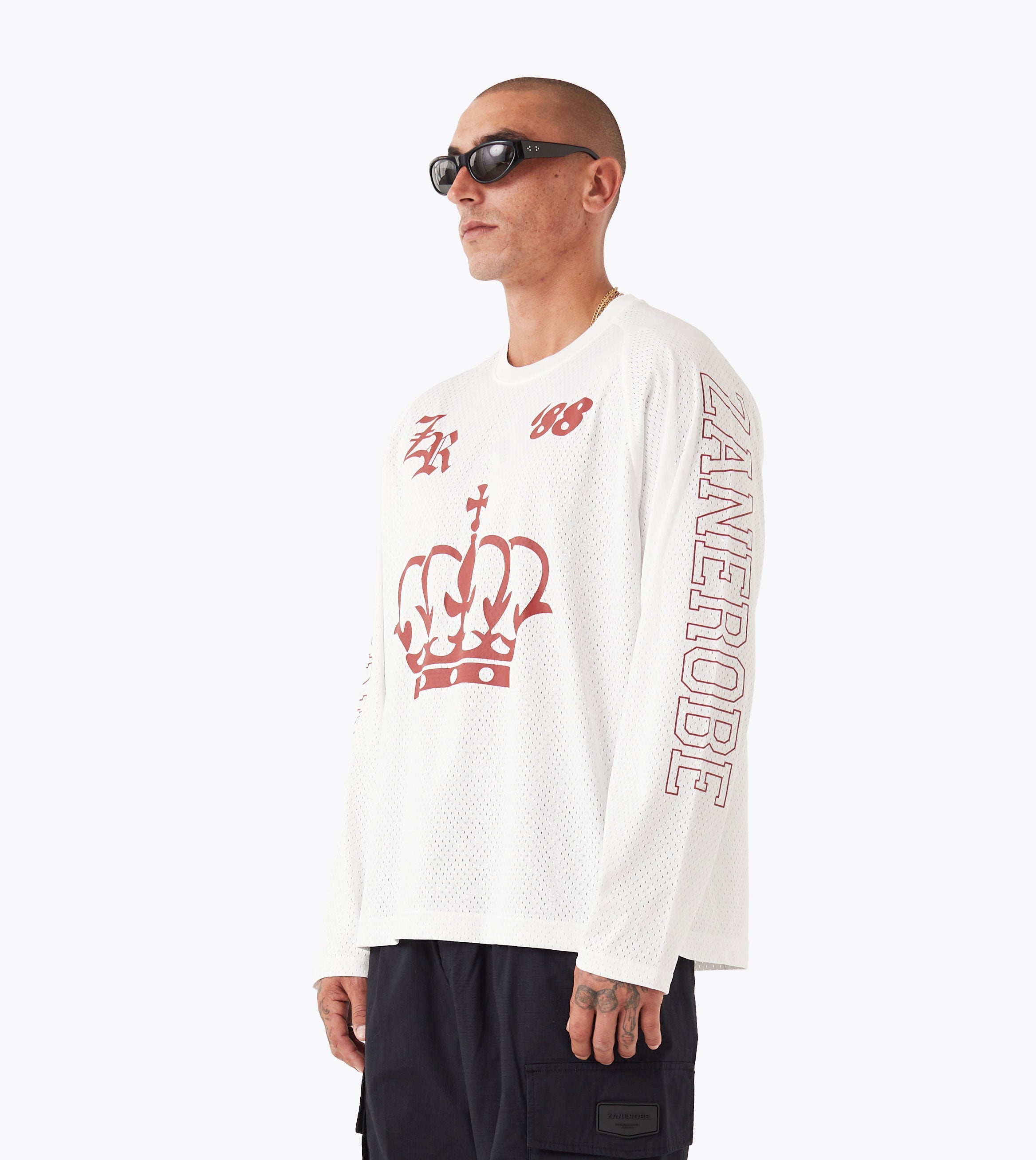 Mesh Hockey Jersey Vintage White