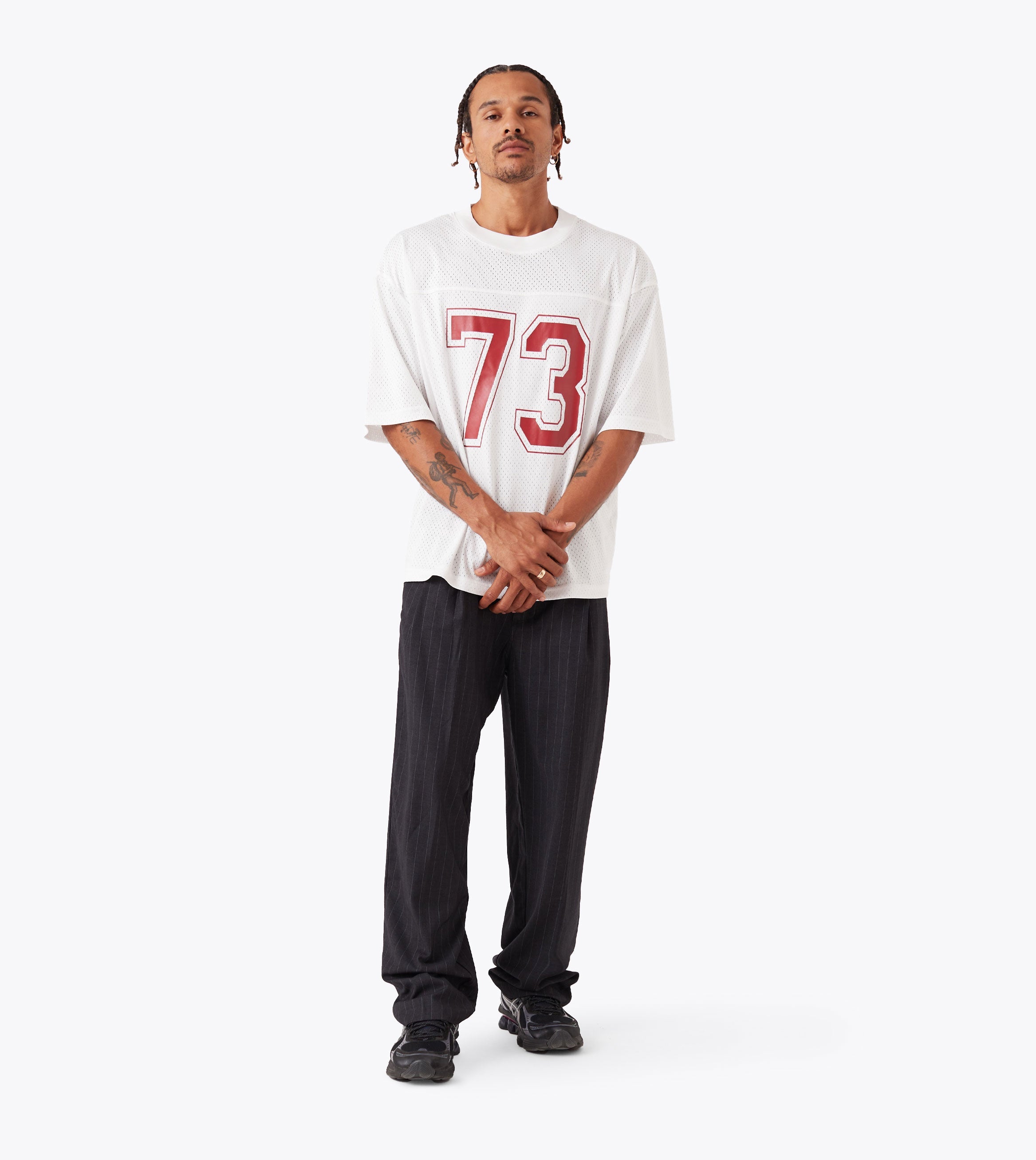 Pinstripe Flow Pant Black