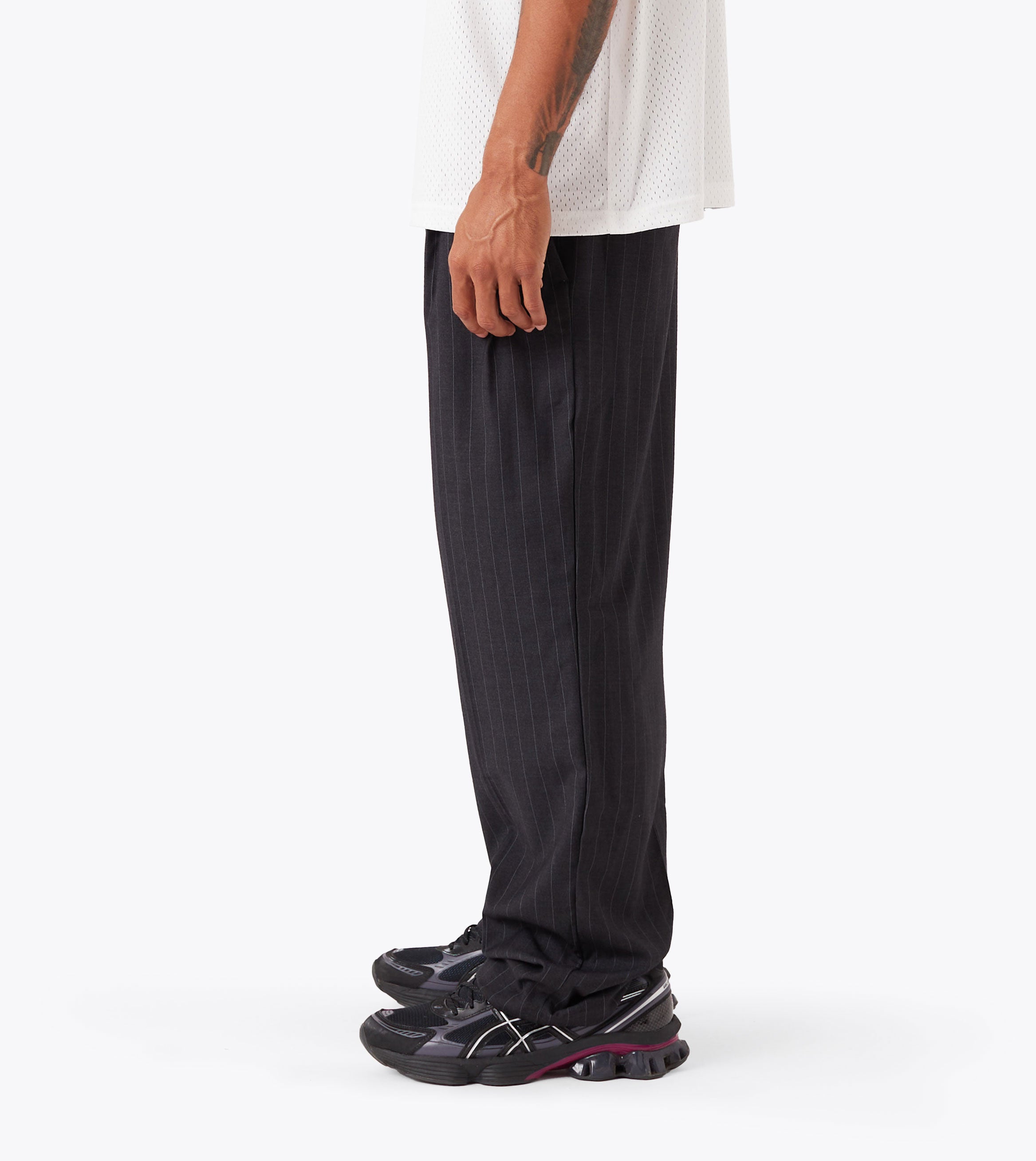 Pinstripe Flow Pant Black