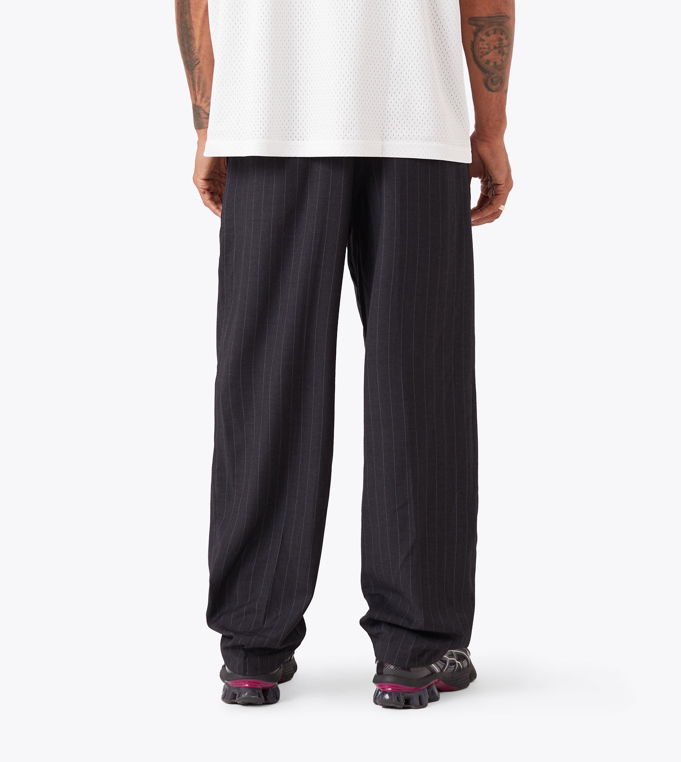 Pinstripe Flow Pant Black