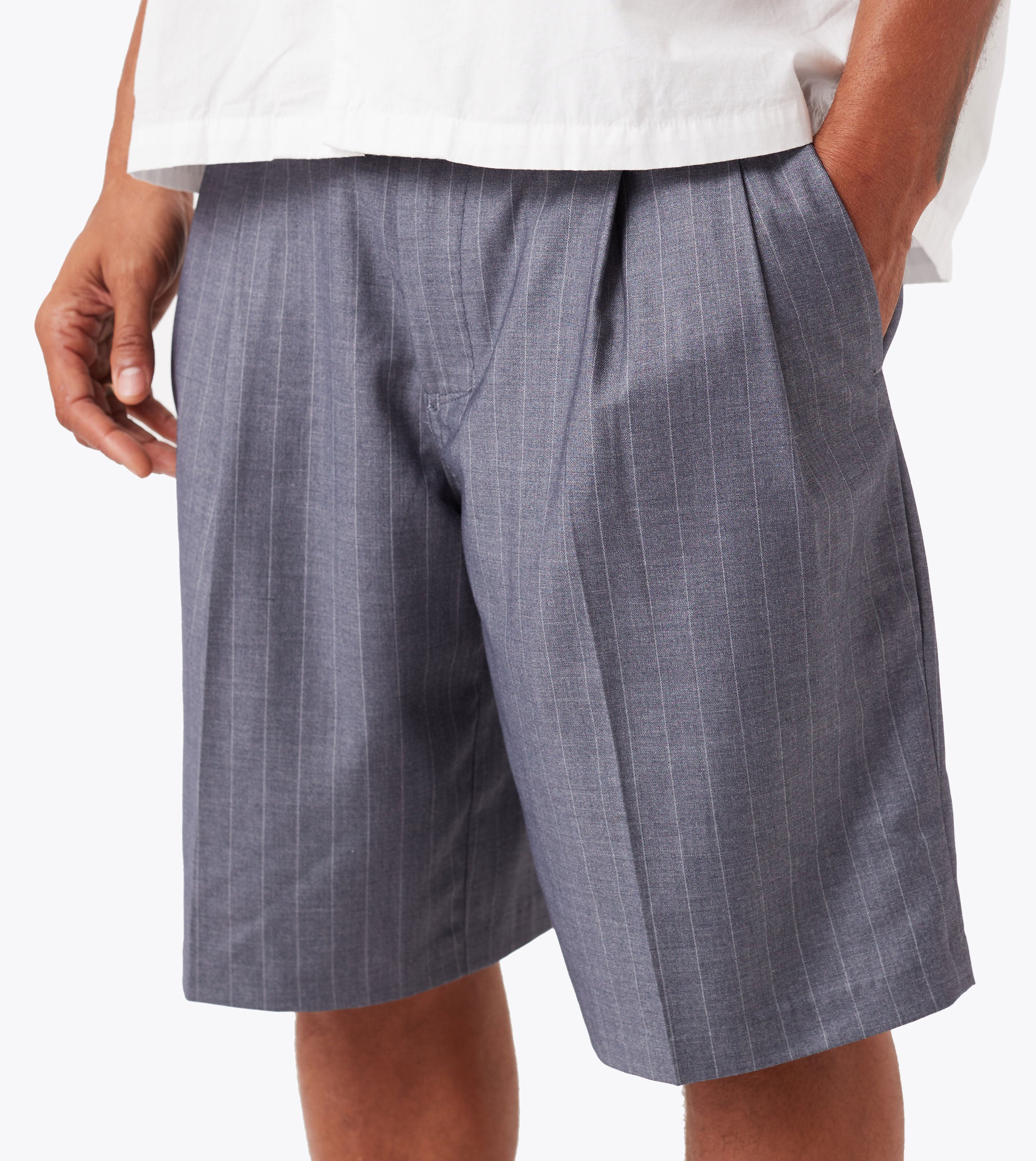 Pinstripe Flow Short Grey