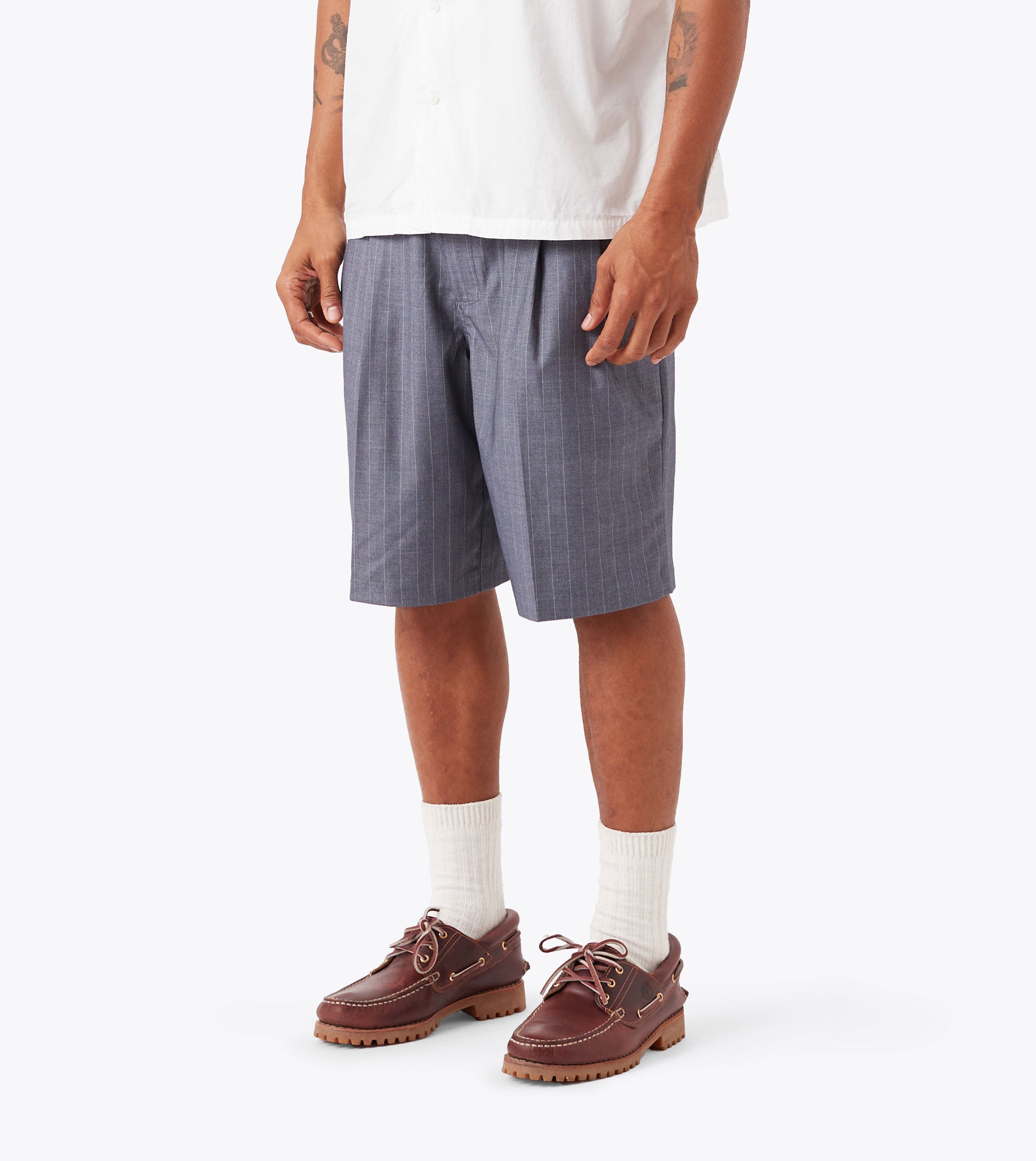 Pinstripe Flow Short Grey