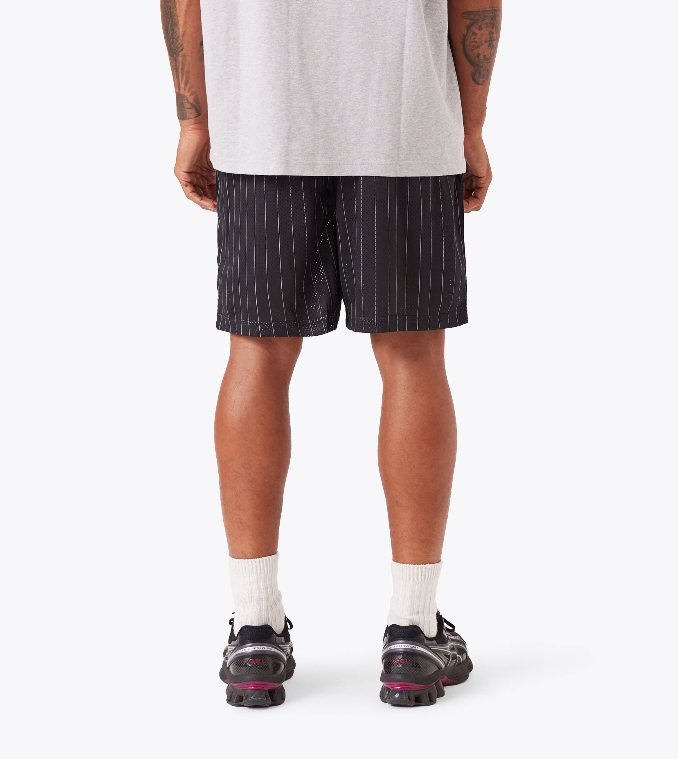 Pinstripe Training Mesh Short Navy Stripe