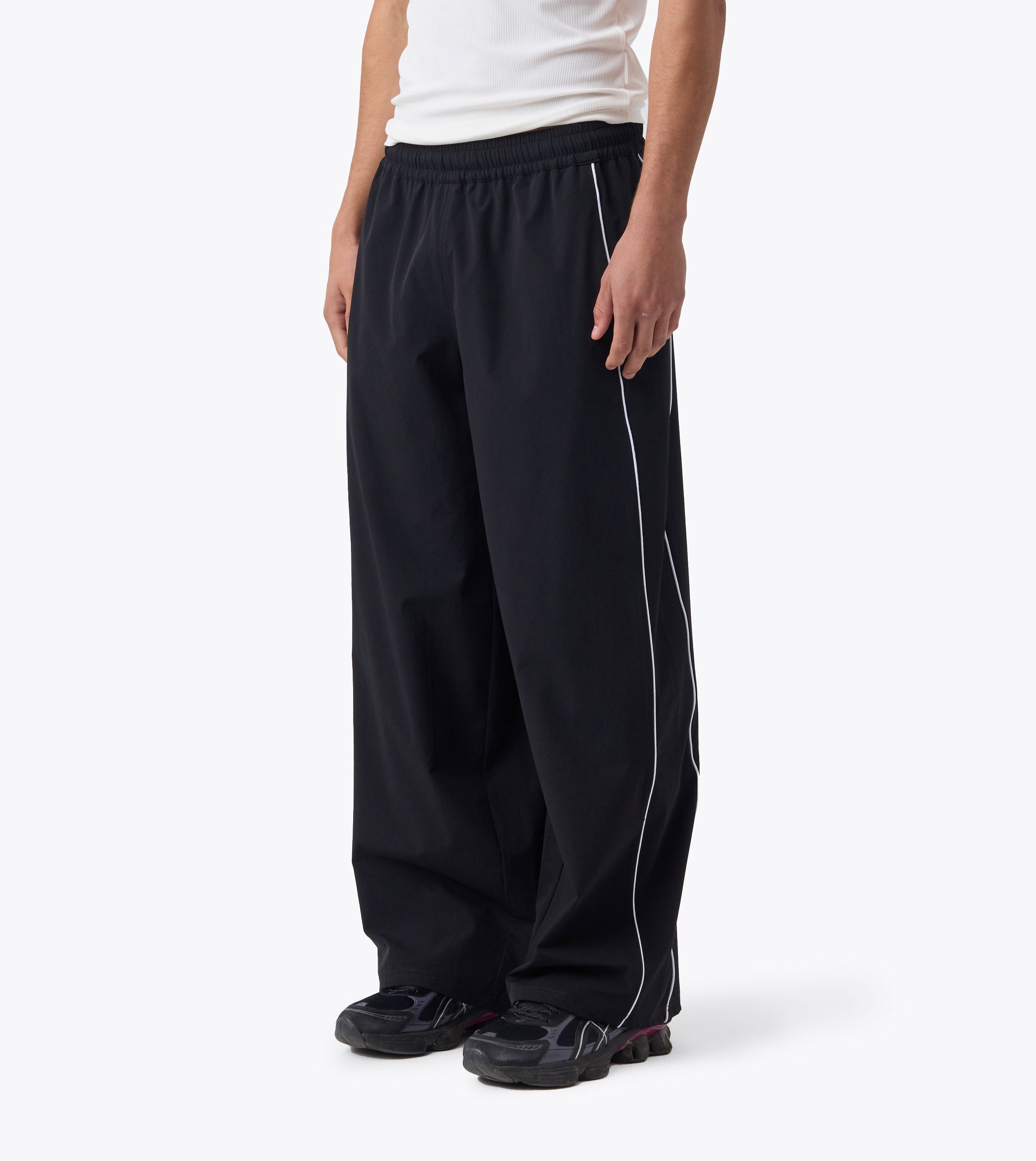 Piping Track Pant Black
