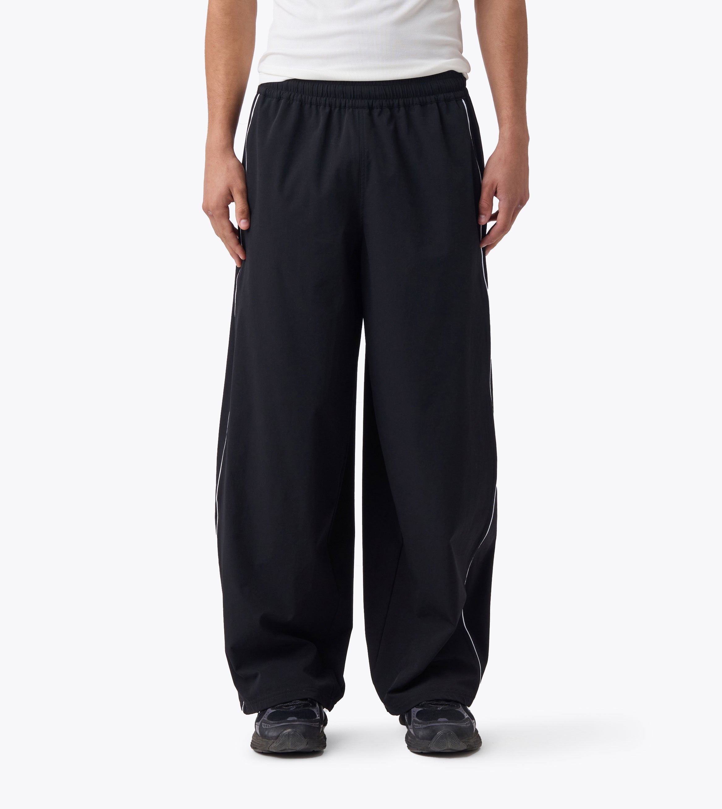 Piping Track Pant Black