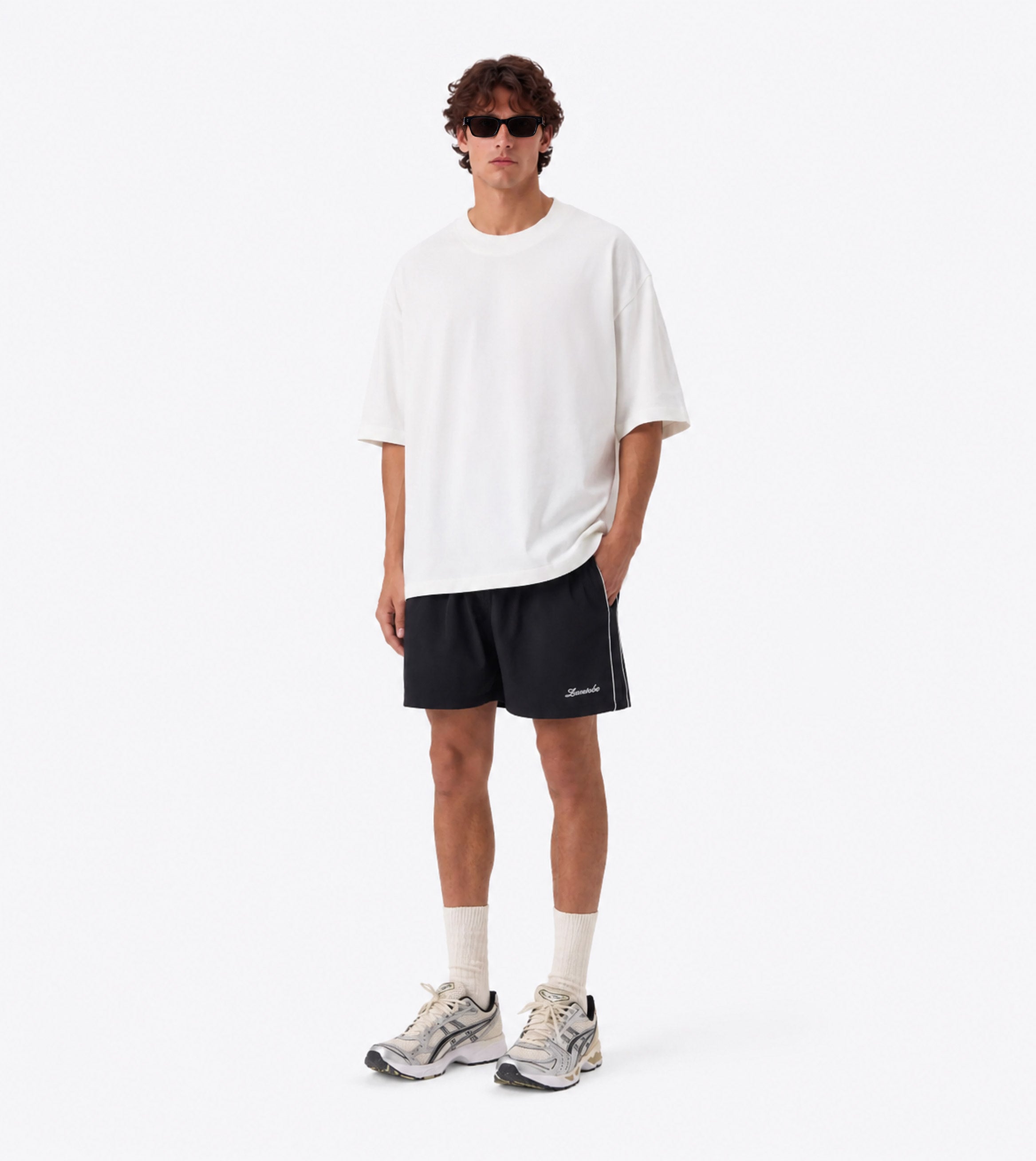 Piping Track Short Black
