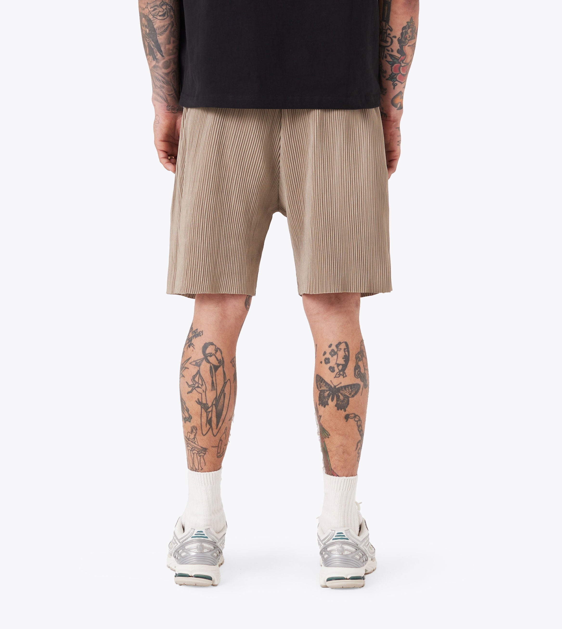 Pleated Short Khaki