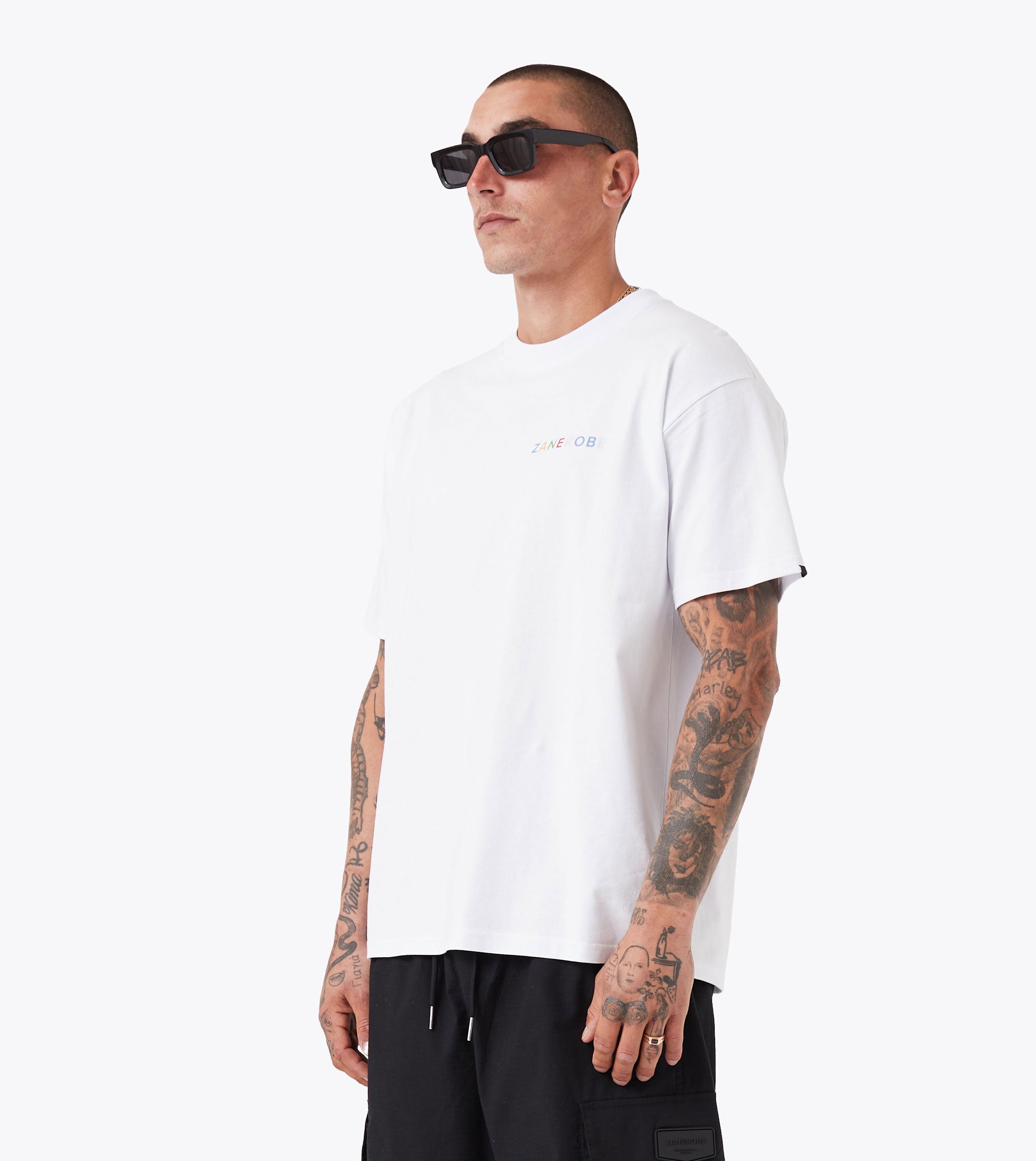 Rainbow Box Tee White