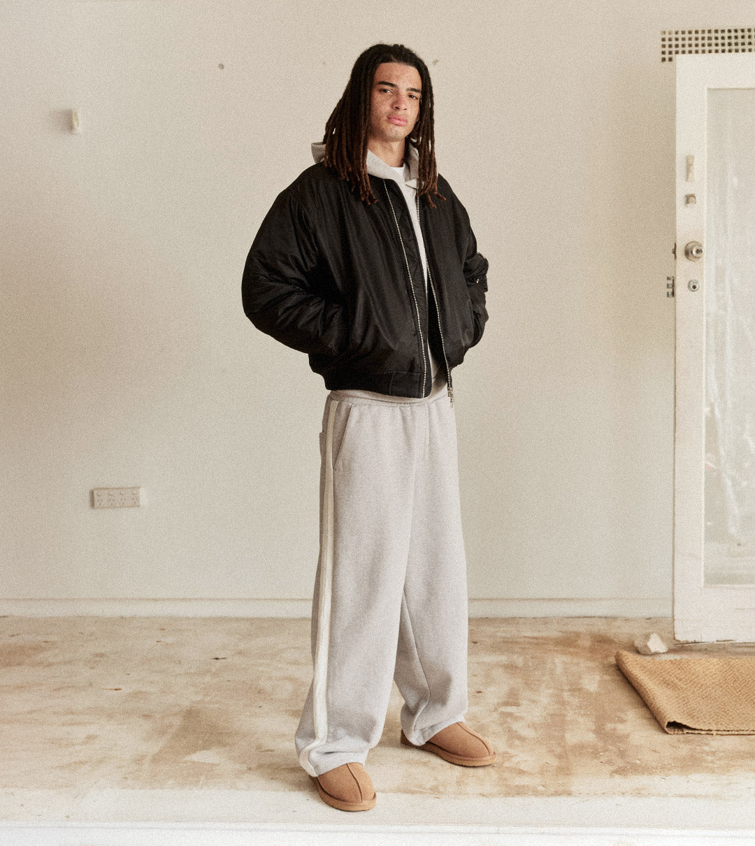 Sateen Bomber Black