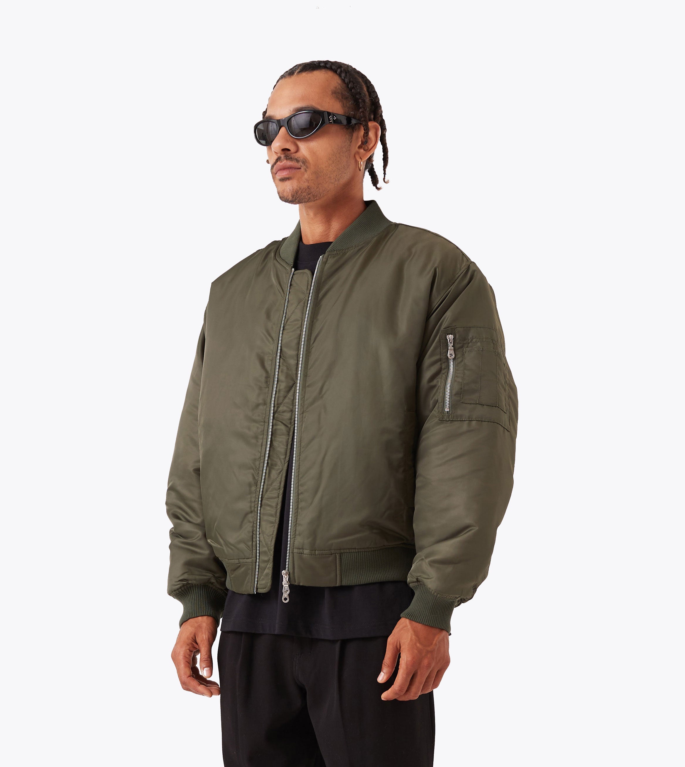 Sateen Bomber Olive