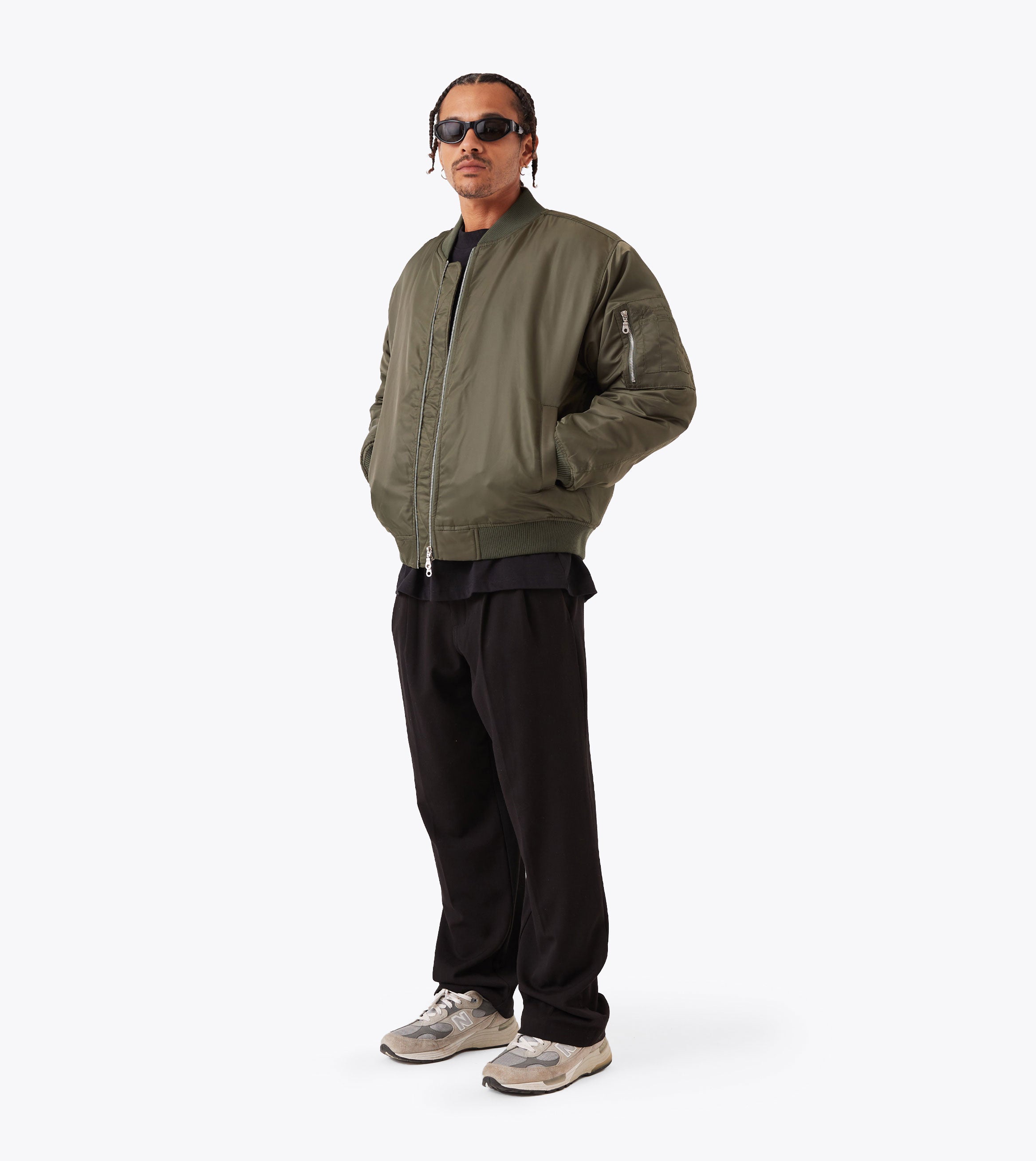 Sateen Bomber Olive