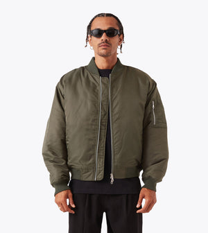 Sateen Bomber Olive