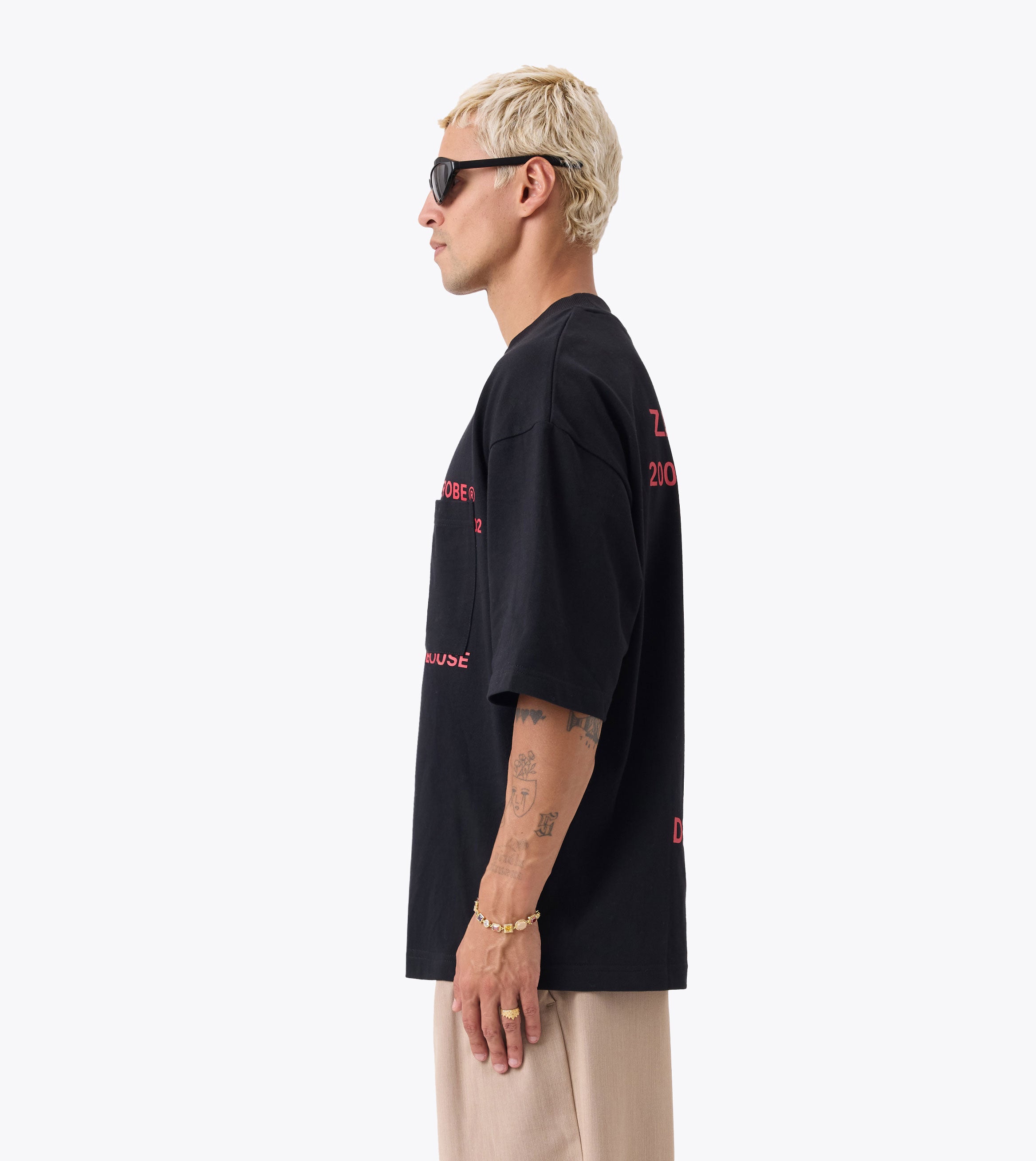 Stacked Flow Tee Black