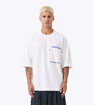 Stacked Flow Tee Vintage White