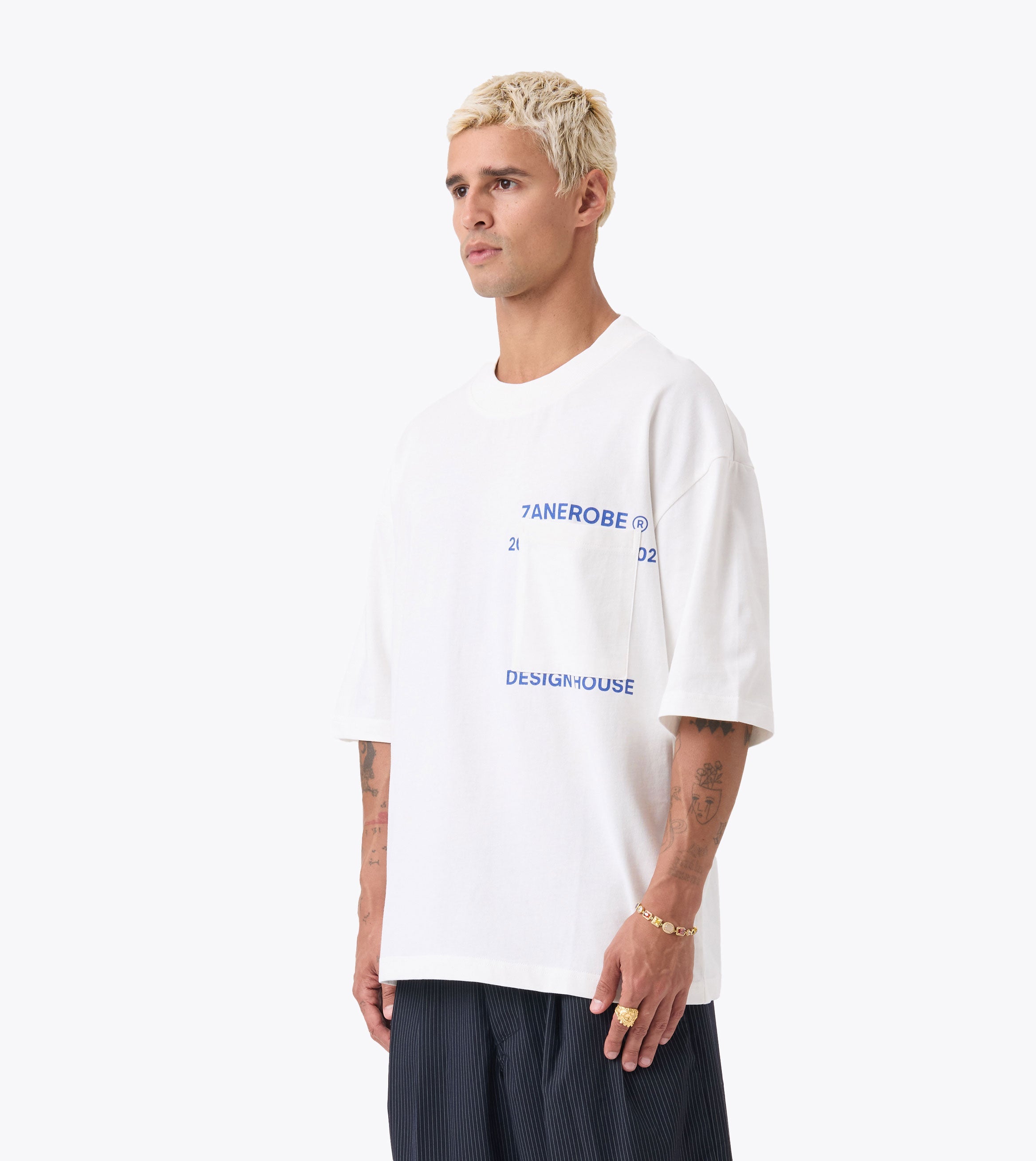 Stacked Flow Tee Vintage White