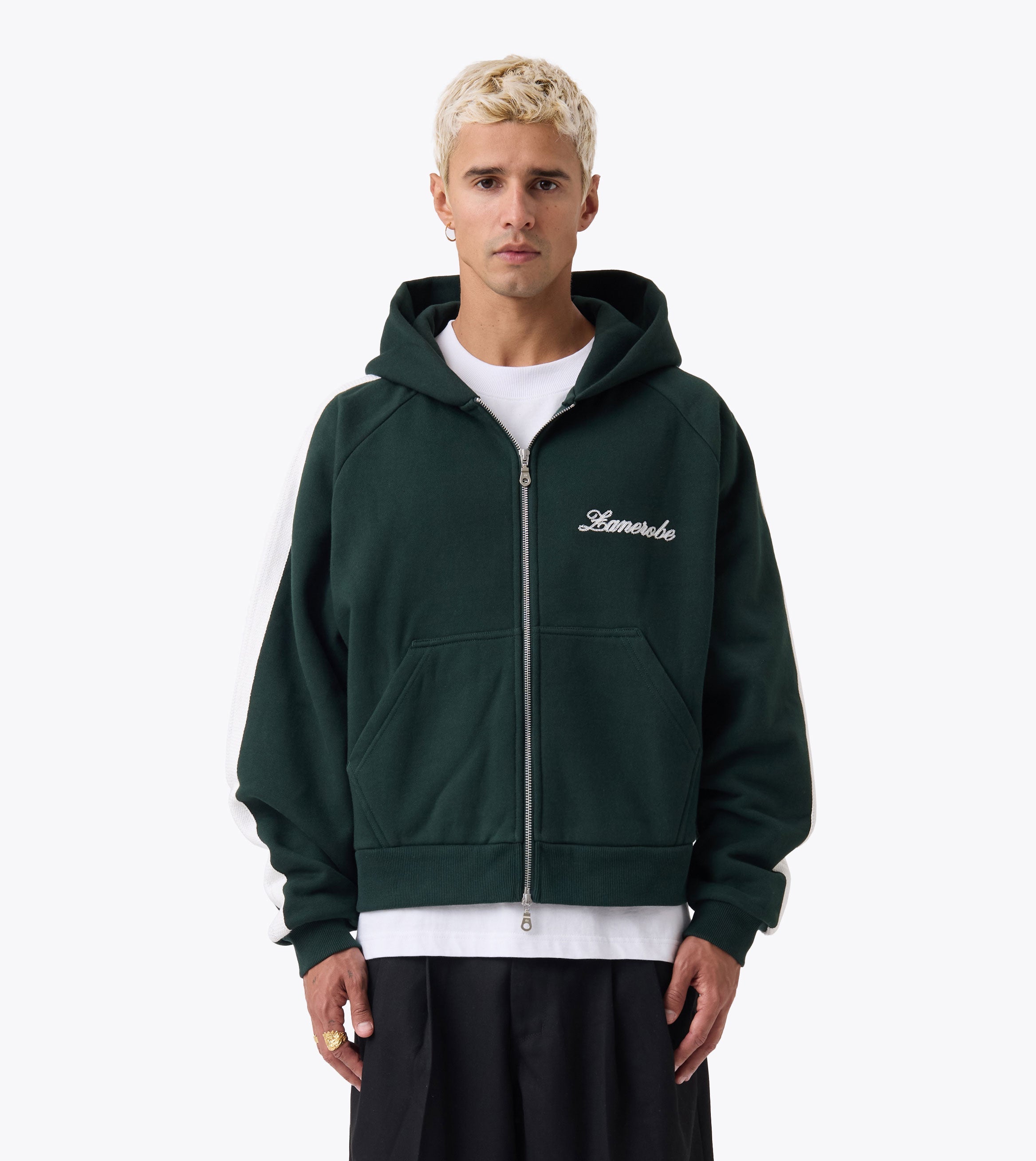 Stitched Box Crop Hood Forest - Coming Soon