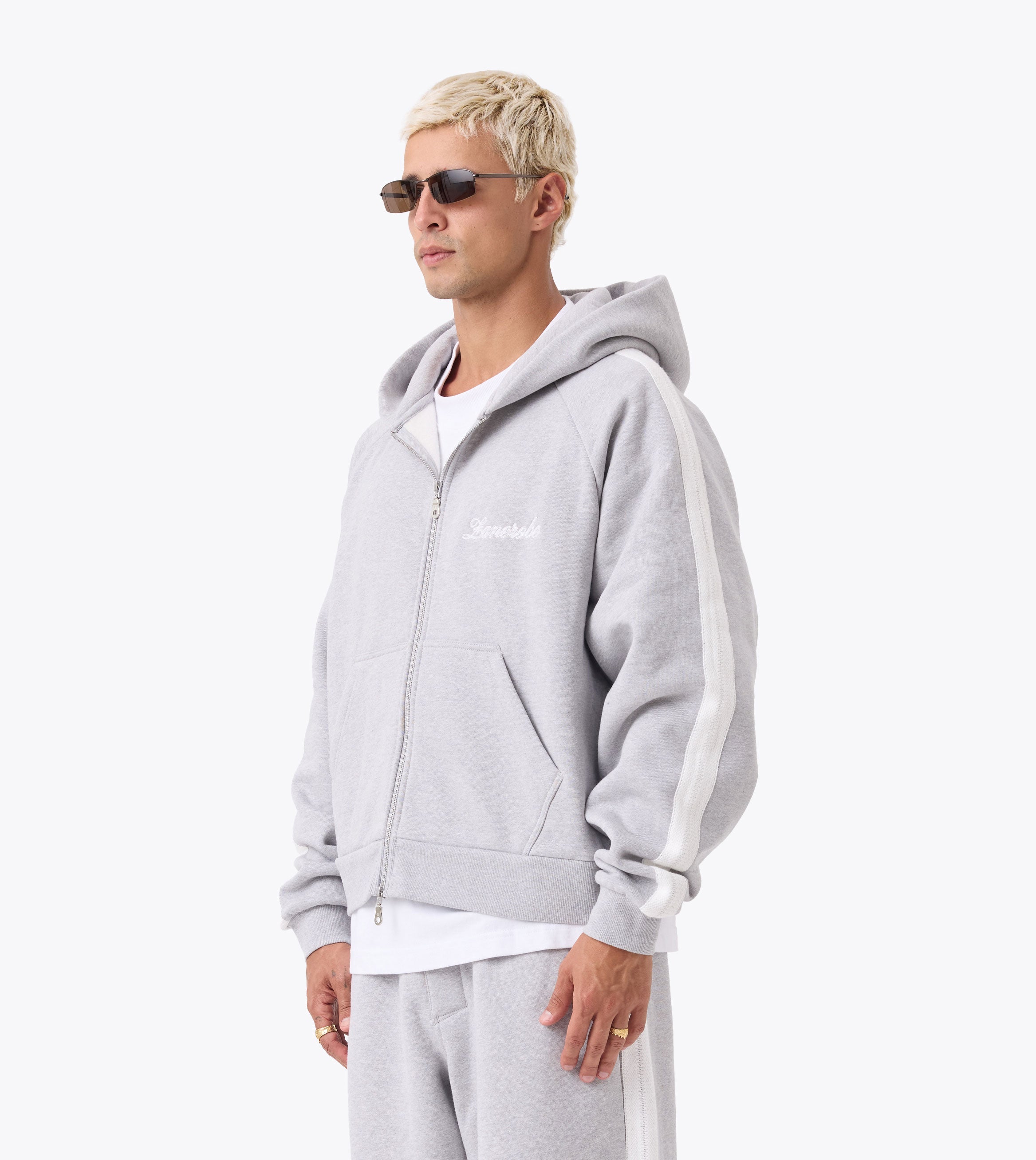 Stitched Box Crop Hood Grey Marle - Coming Soon