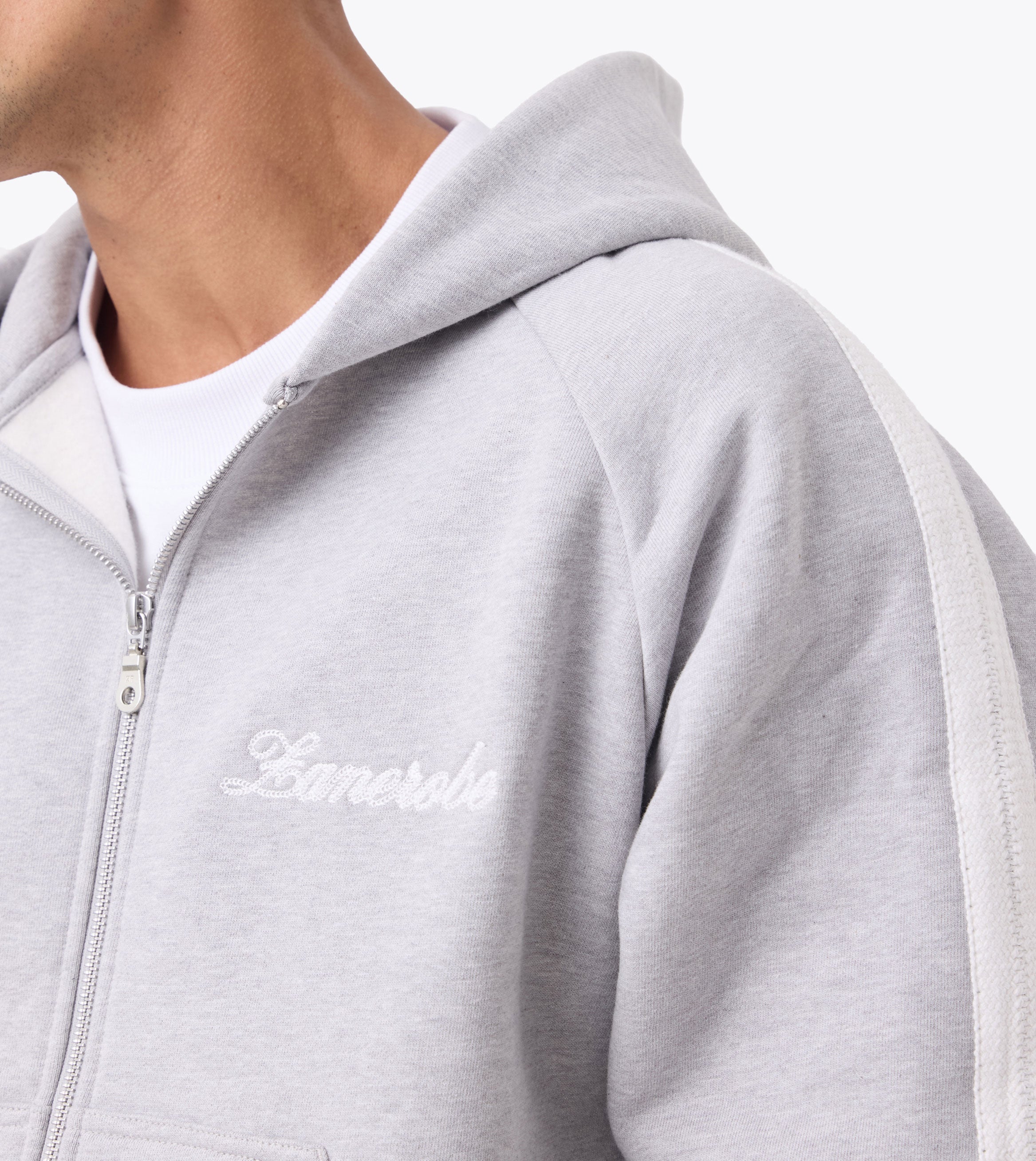Stitched Box Crop Hood Grey Marle - Coming Soon