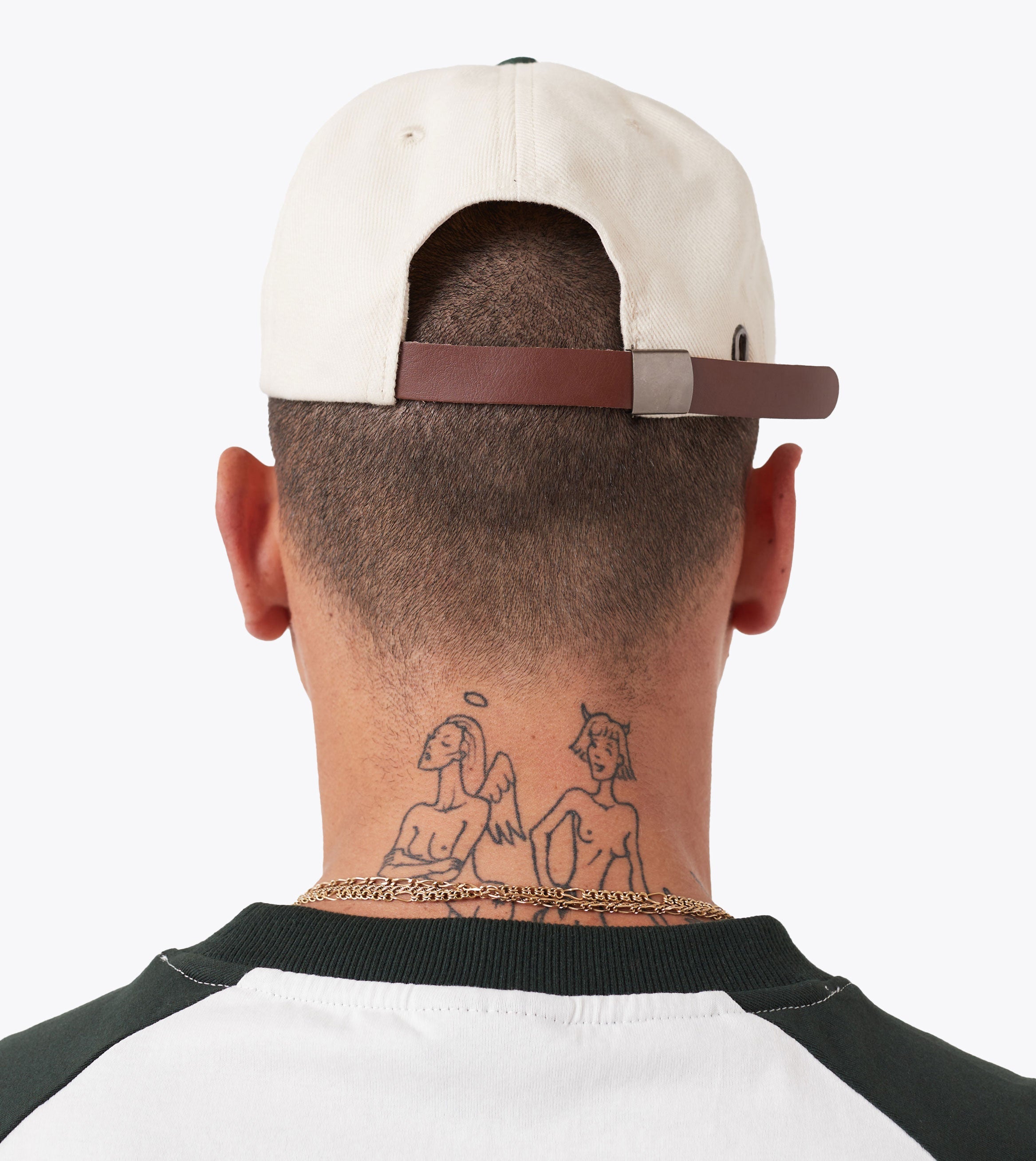 Stitched Emblem Cap Vintage White/Forest