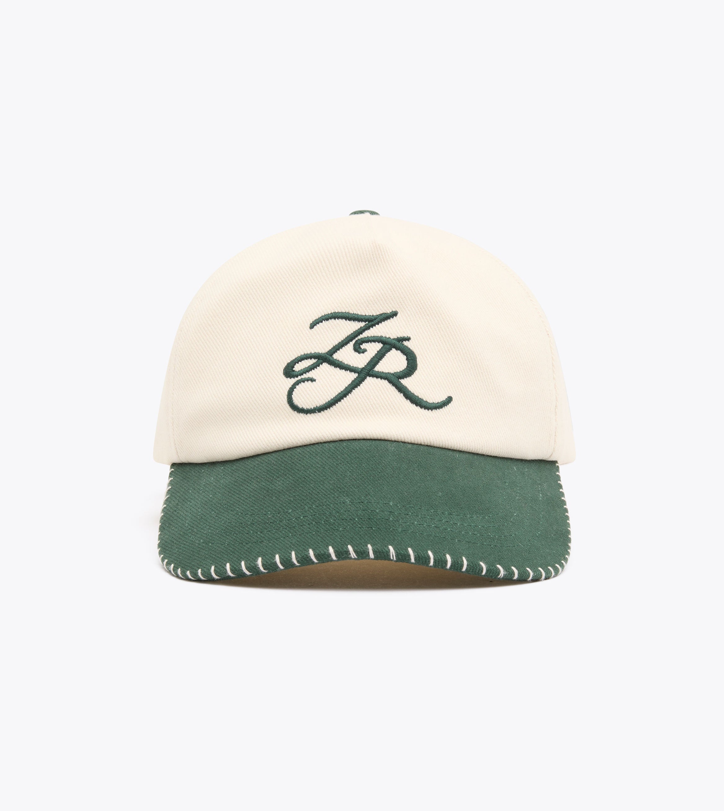 Stitched Emblem Cap Vintage White/Forest