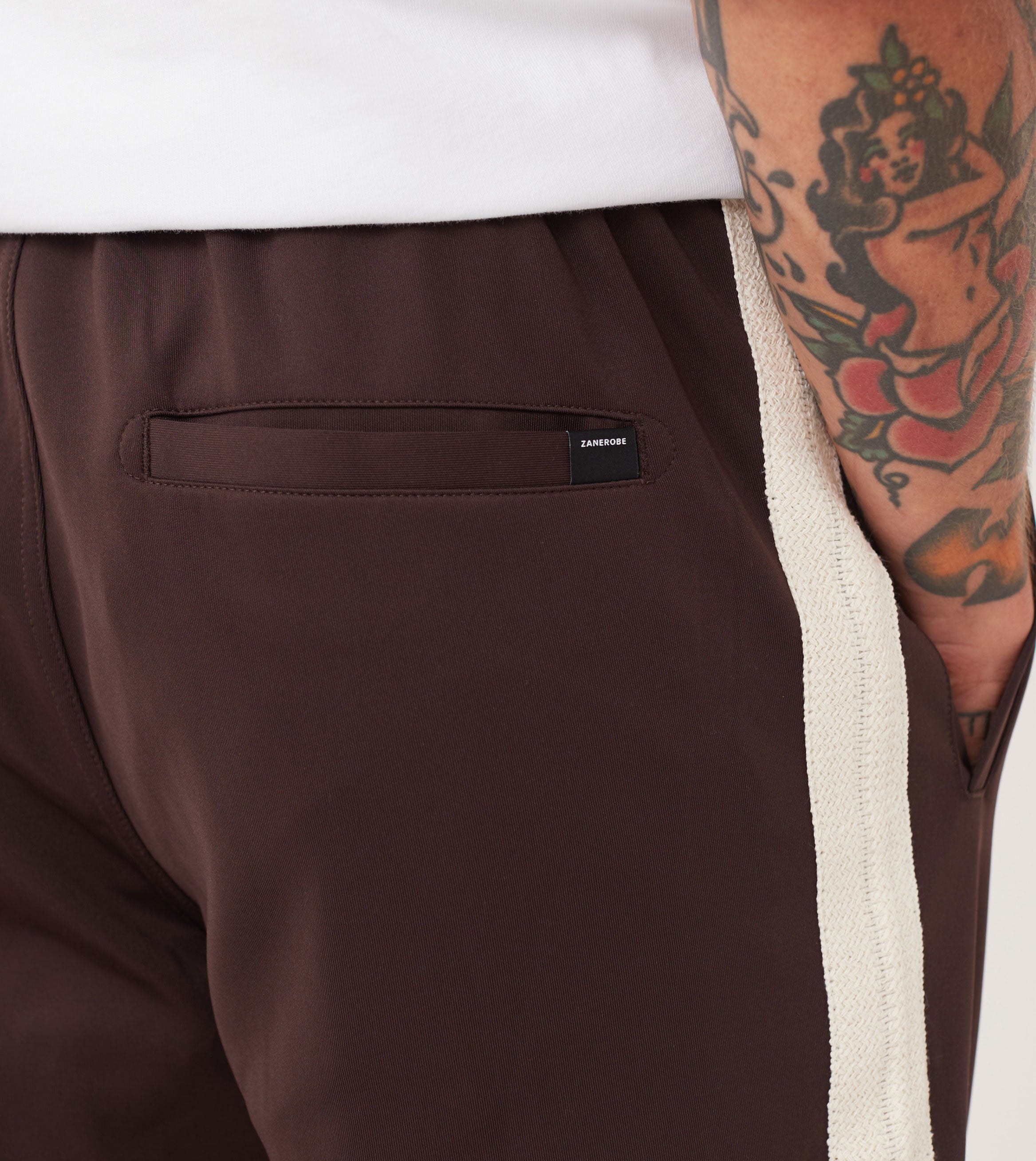 Stitched Football Trackpant Dk Choc
