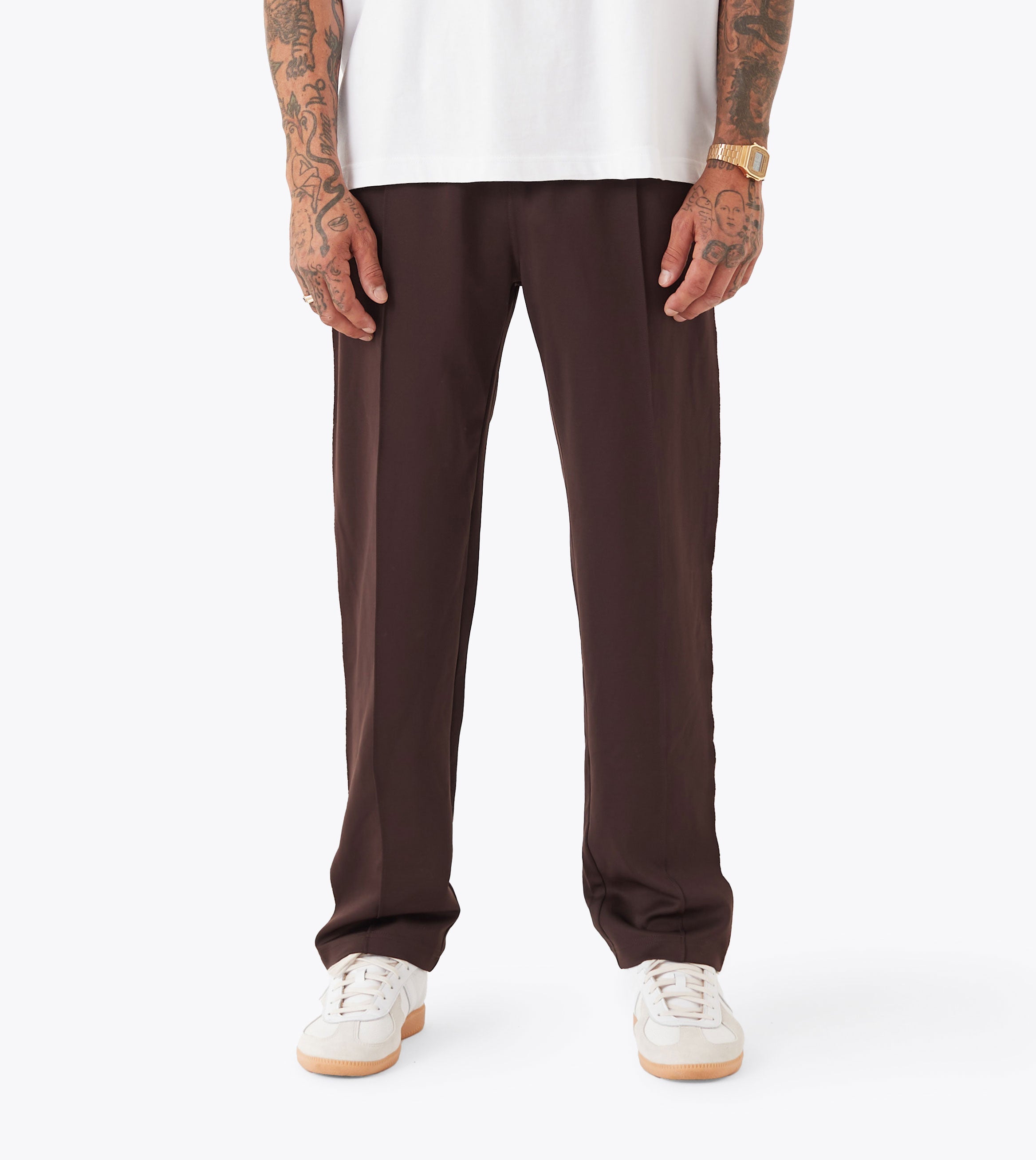 Stitched Football Trackpant Dk Choc
