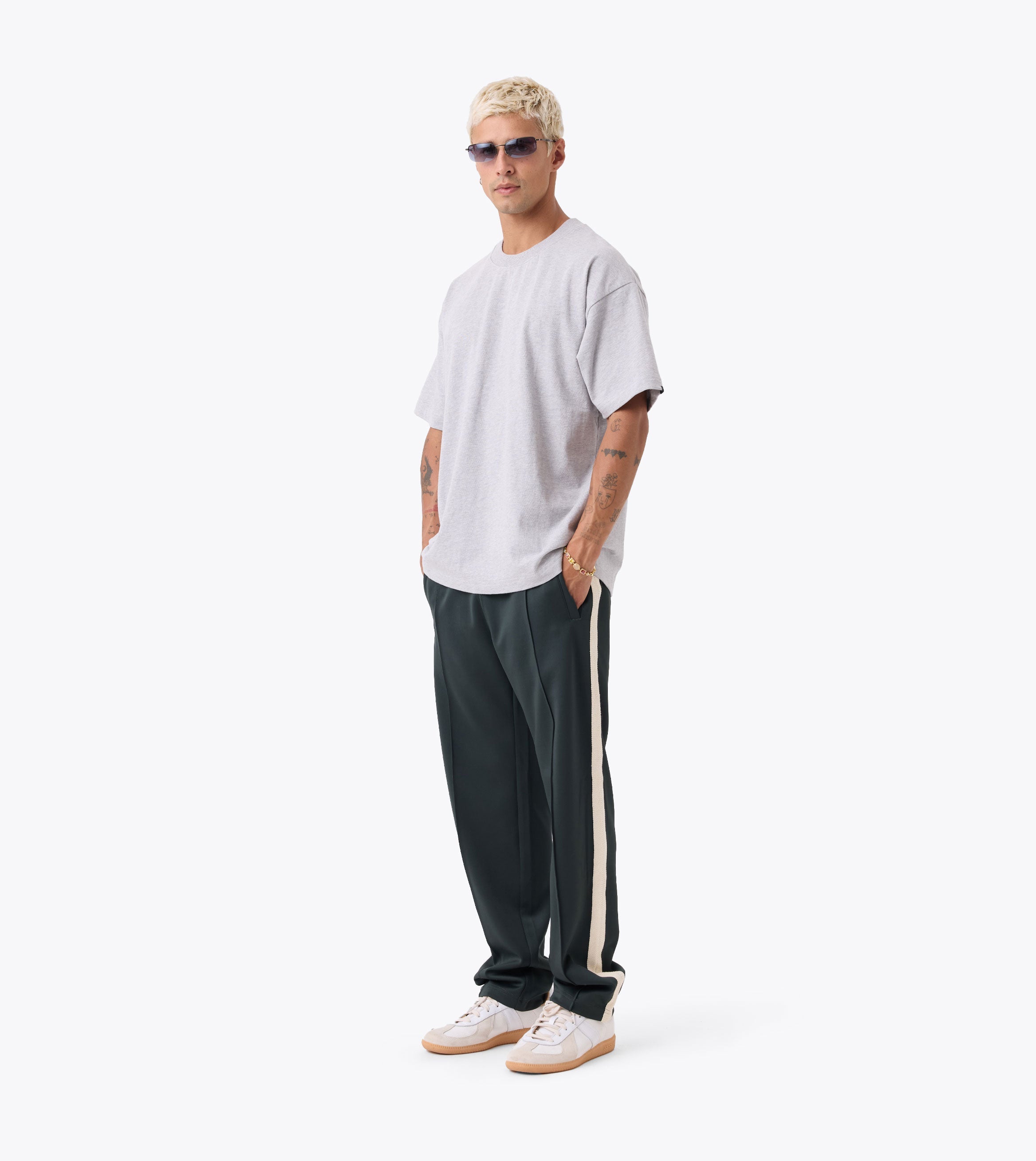 Stitched Football Trackpant Forest - Coming Soon