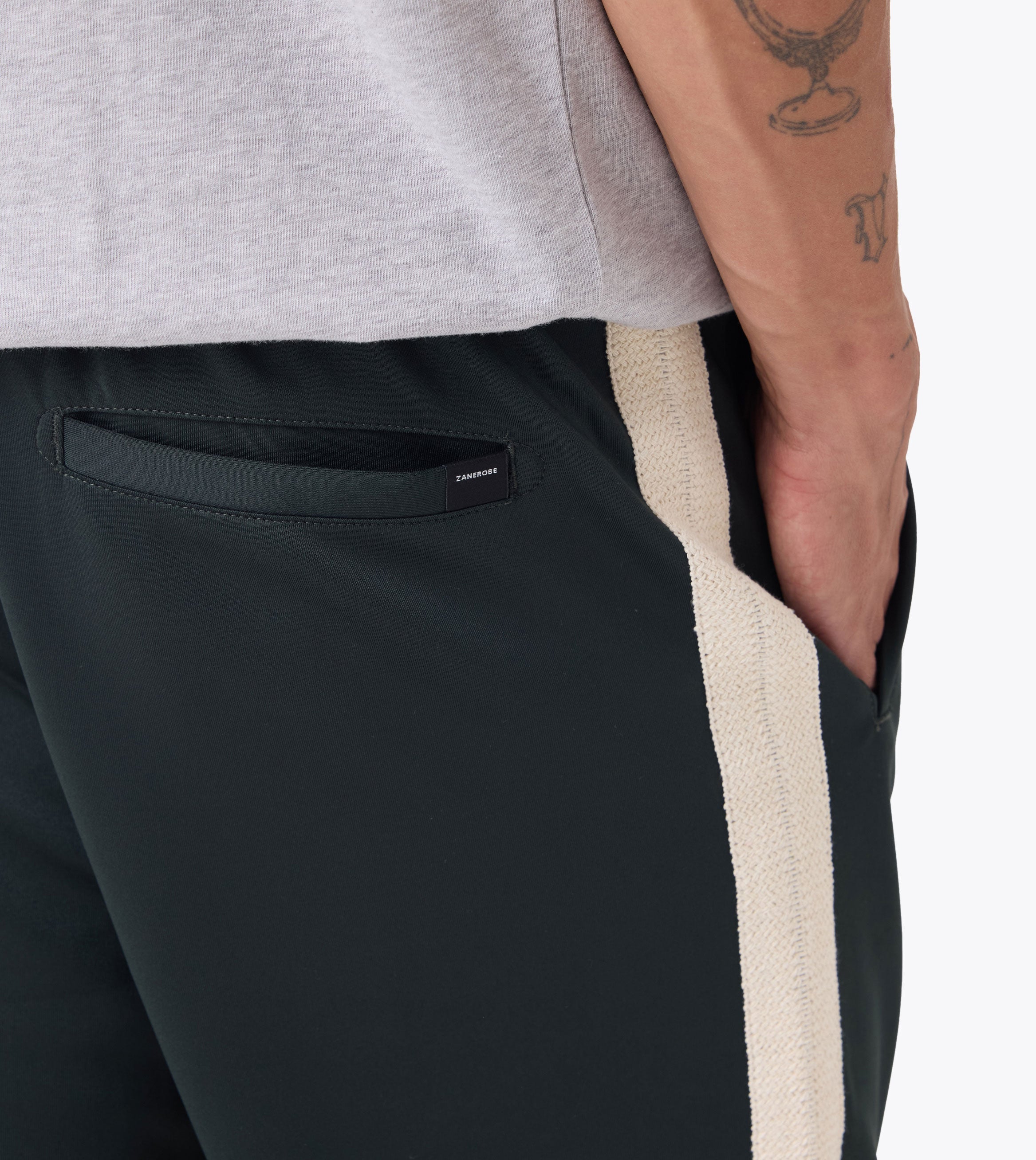 Stitched Football Trackpant Forest - Coming Soon