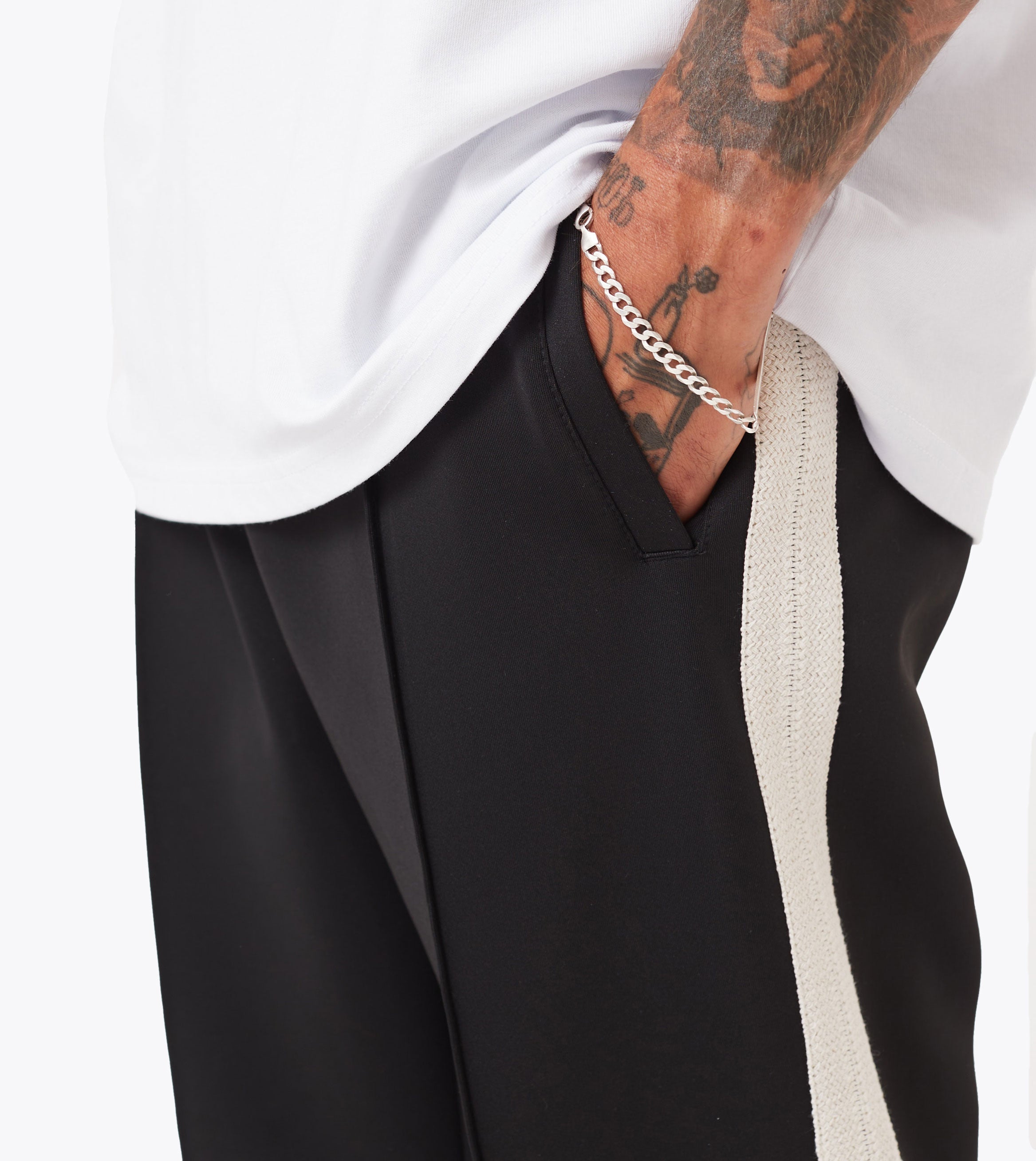 Stitched Football Trackpant Black