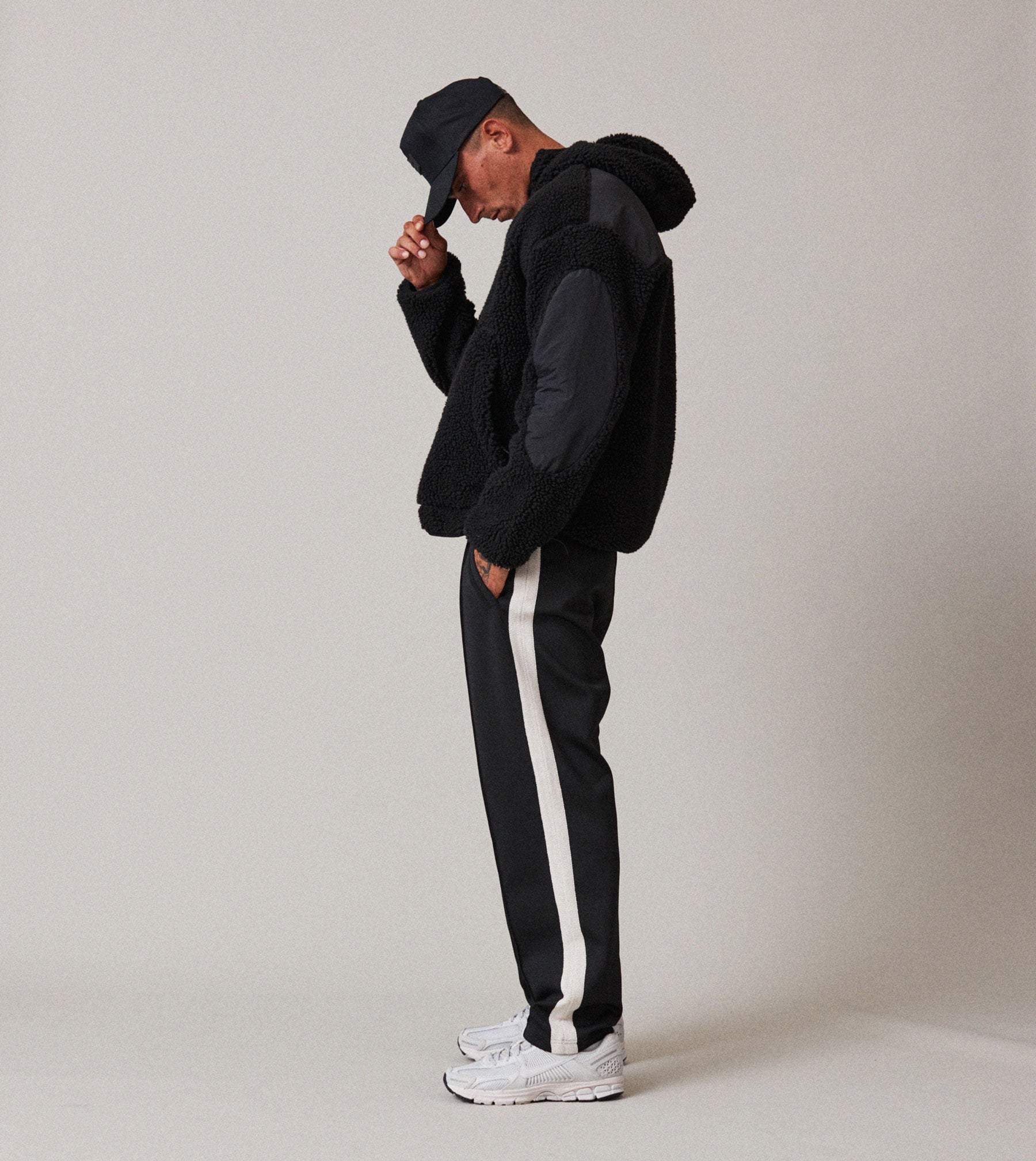 Stitched Football Trackpant Black